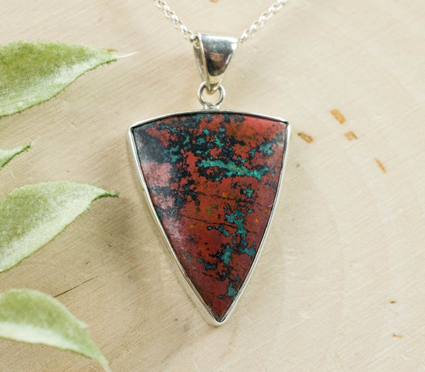 Sonora Sunset Chrysocolla Pendant; Natural Untreated Mexican Chrysocolla
