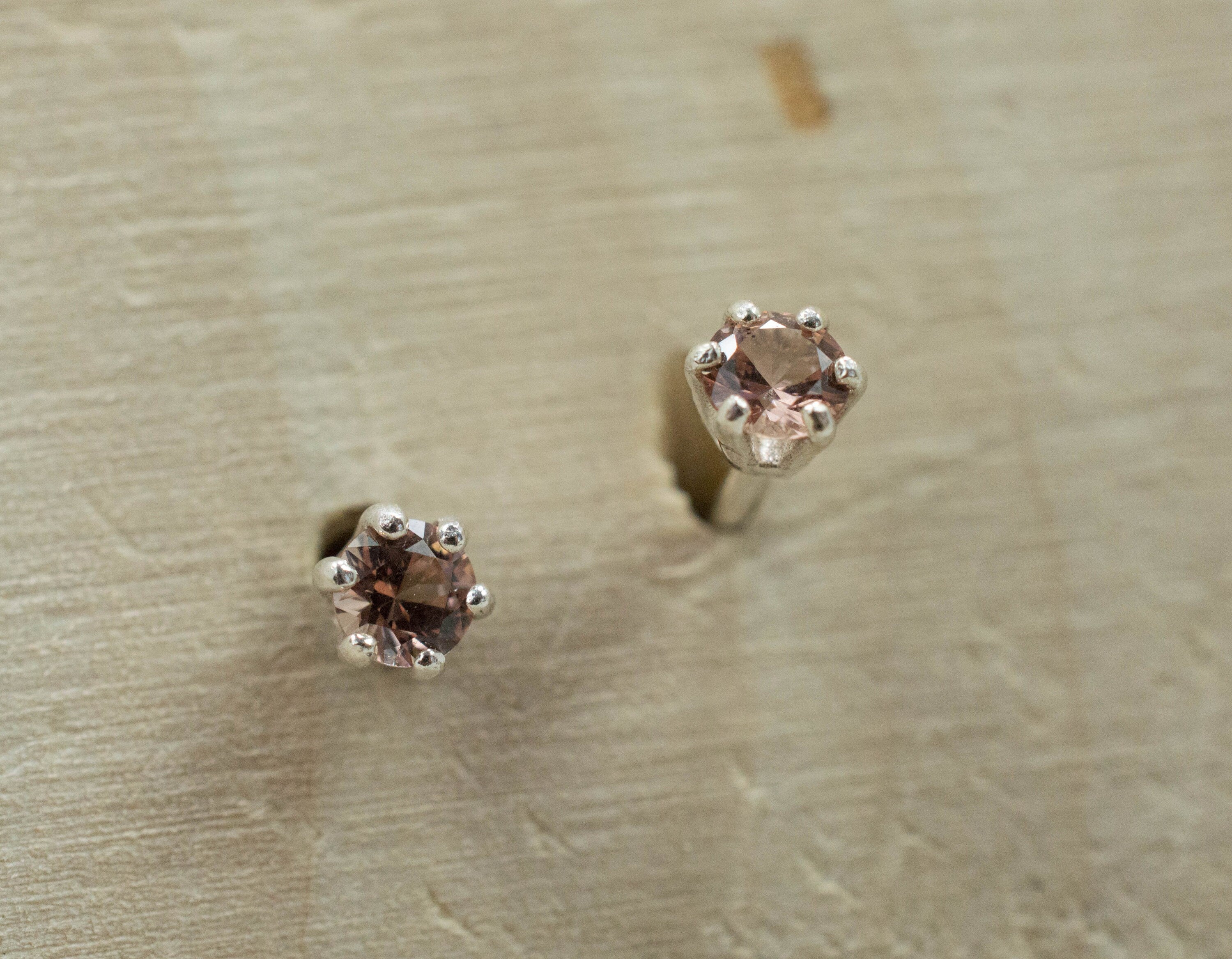 Champagne Garnet Earrings; Genuine Untreated Tanzanian Garnet - Mark Oliver Gems