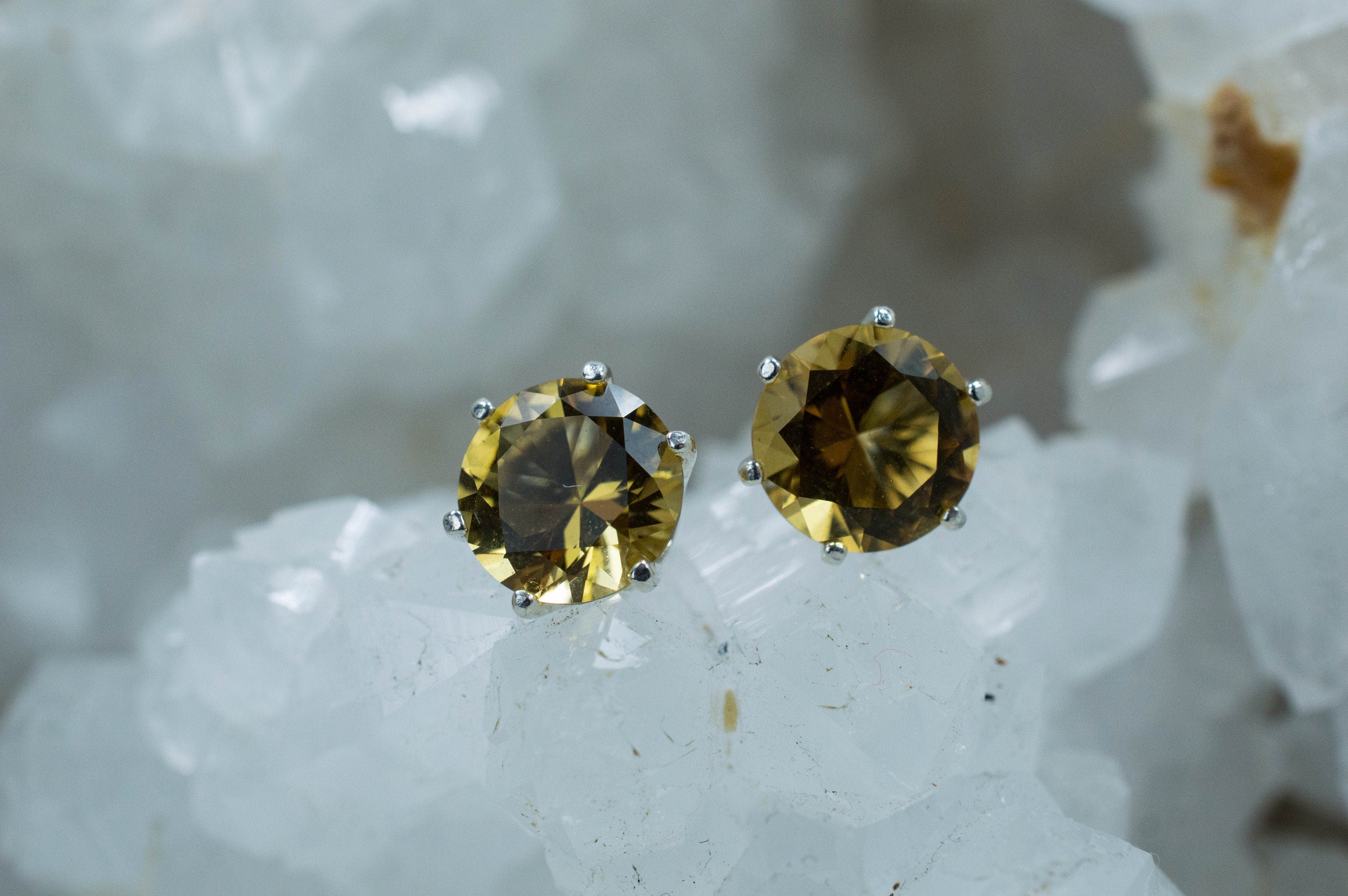 Citrine Earrings; Natural Untreated Congo Citrine - Mark Oliver Gems