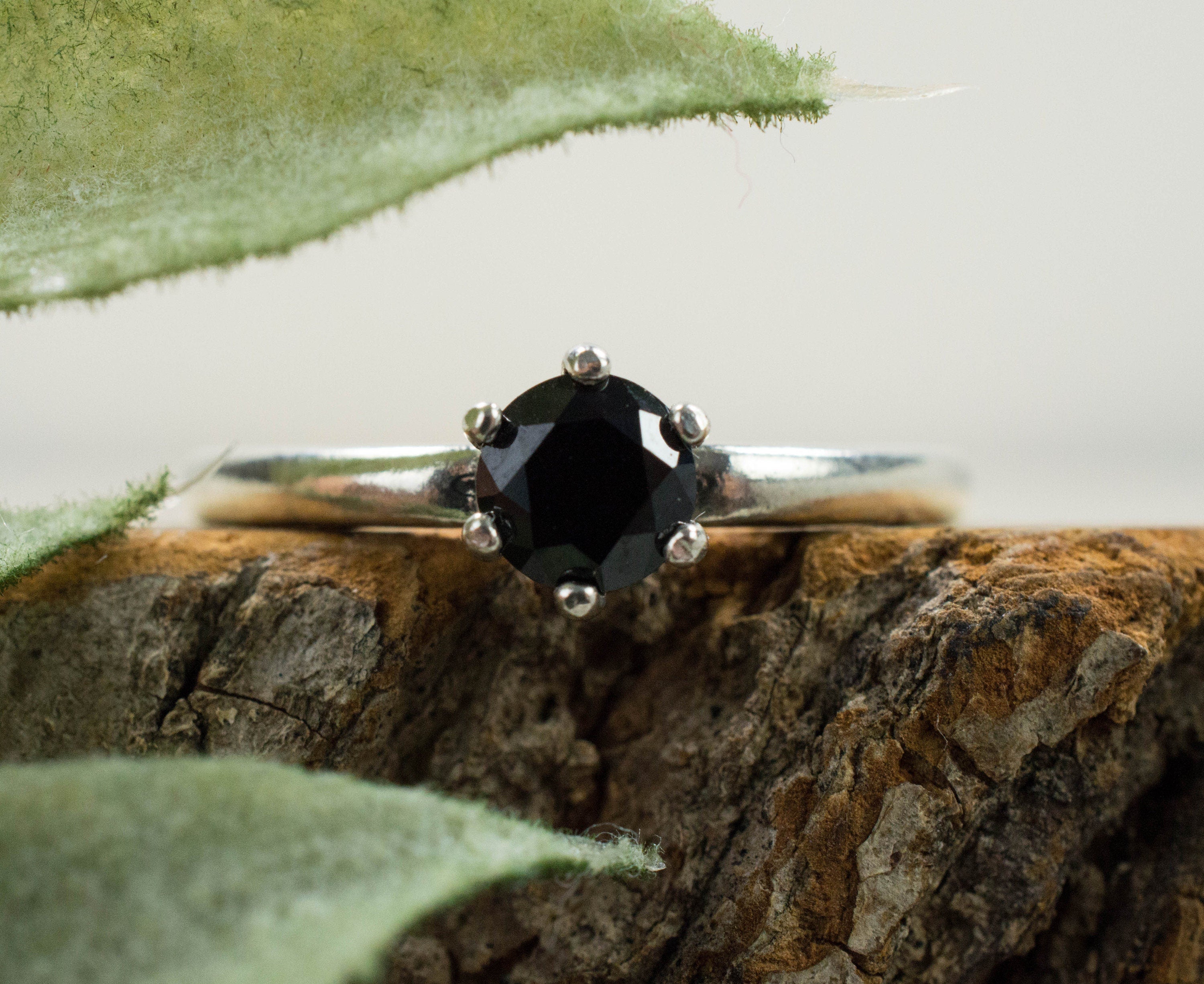 Black Spinel Ring, Genuine Untreated Thailand Black Spinel - Mark Oliver Gems