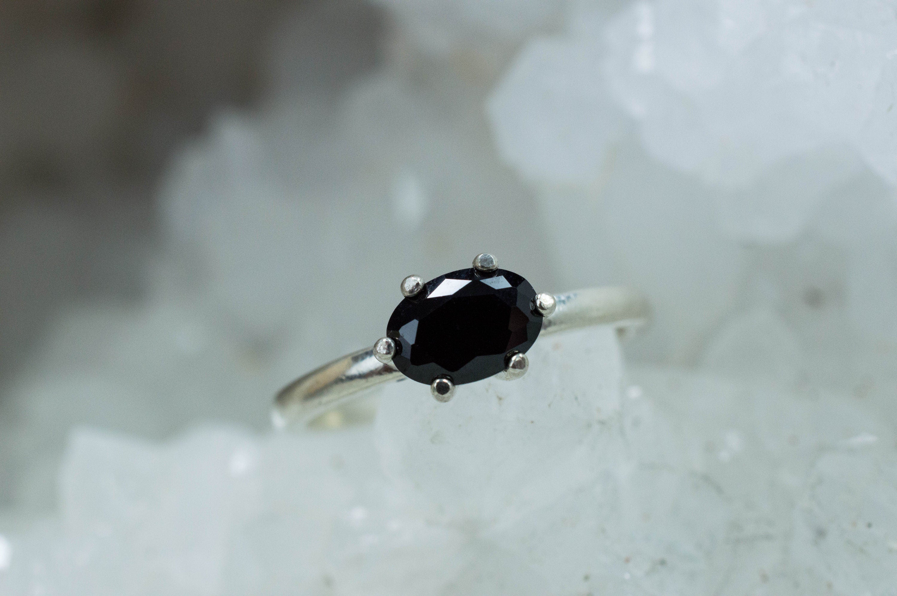 Black Spinel Ring, Natural Untreated Thailand Black Spinel - Mark Oliver Gems