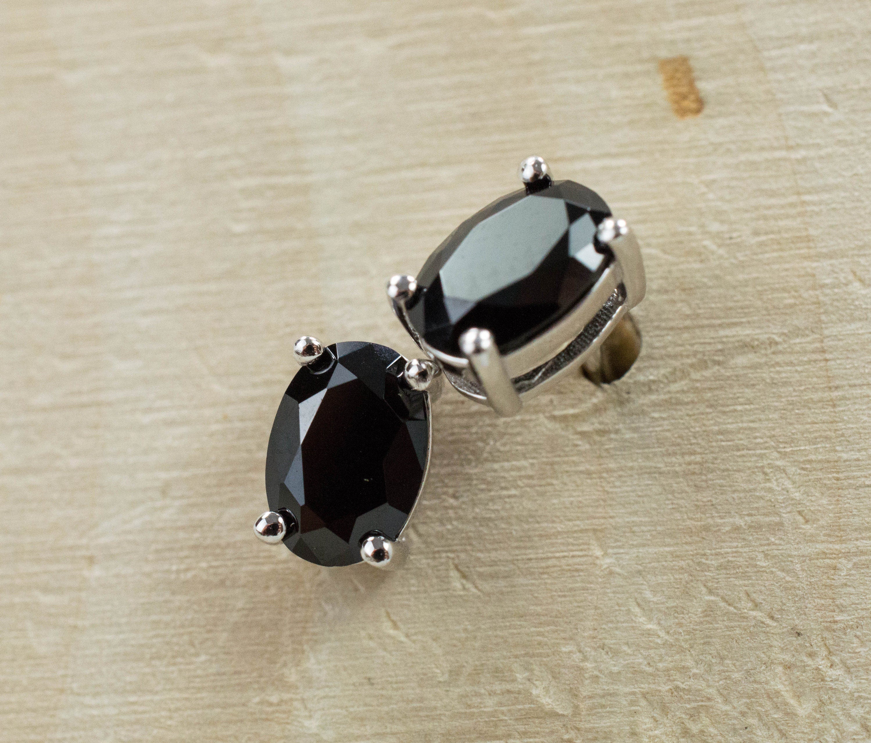 Black Spinel Earrings; Genuine Untreated Thailand Spinel; 1.580cts - Mark Oliver Gems