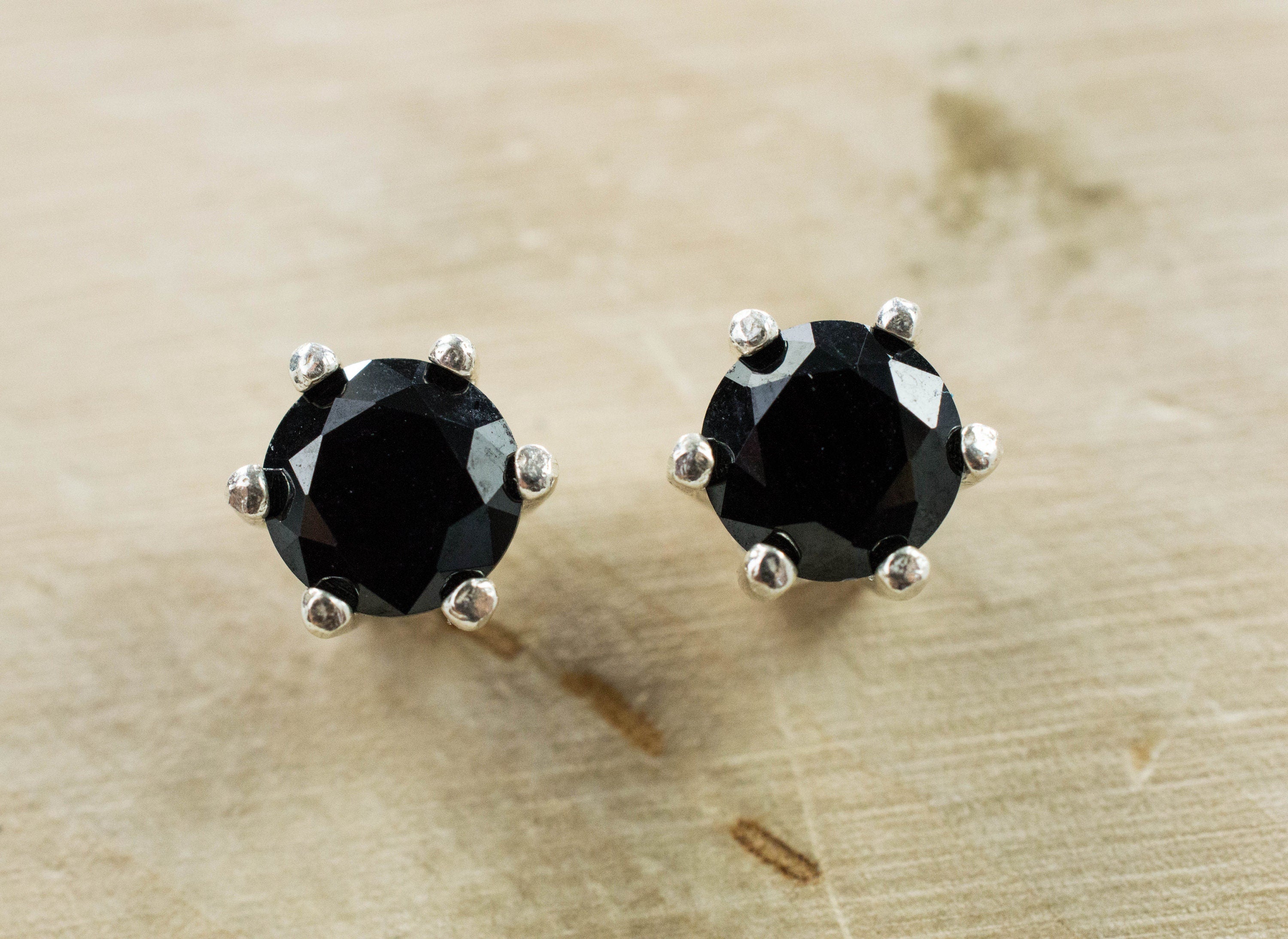 Black Spinel Earrings; Genuine Untreated Thailand Spinel; 1.995cts - Mark Oliver Gems