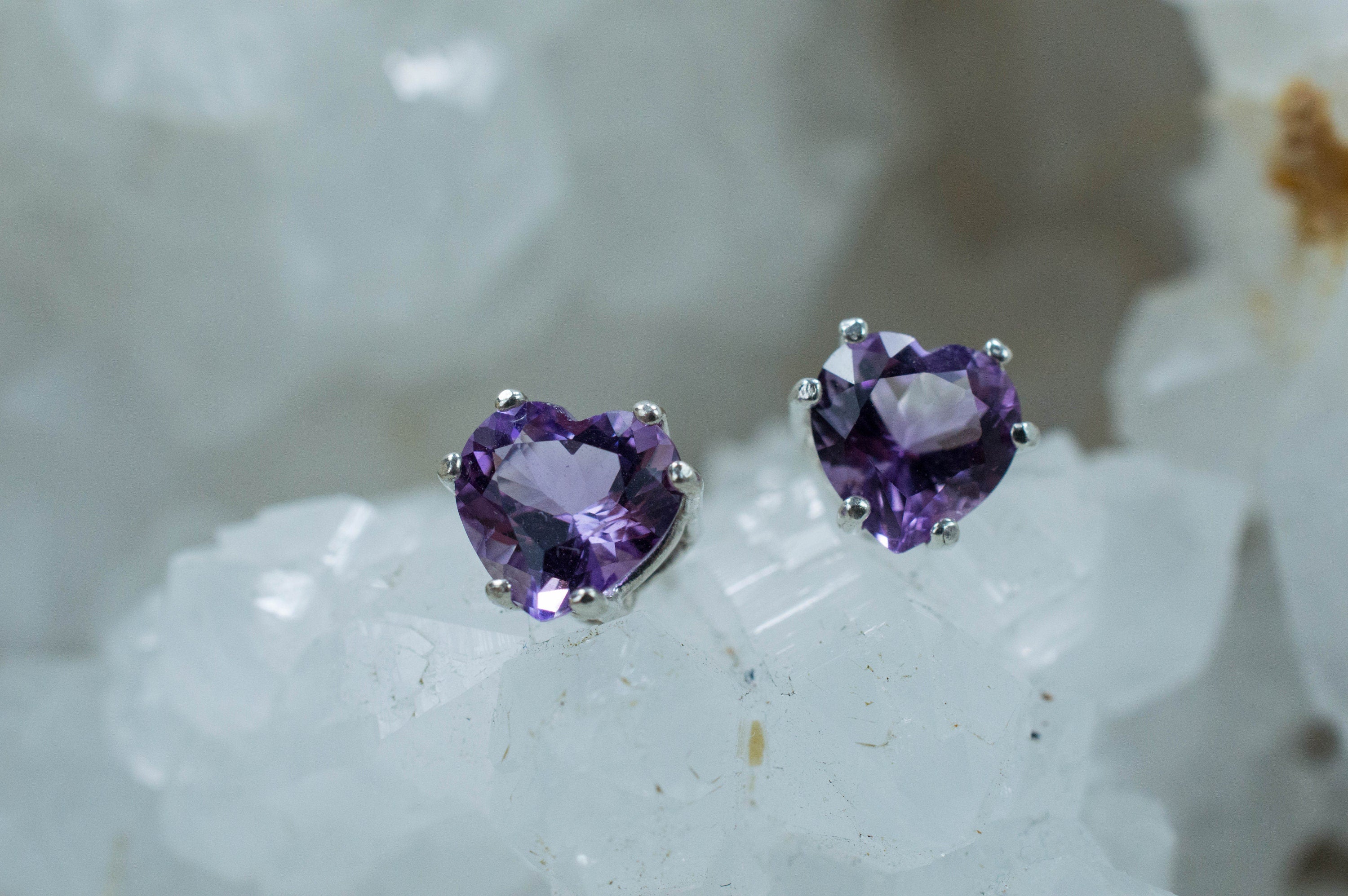 Amethyst Earrings, Natural Untreated Brazilian Amethyst; 1.510cts - Mark Oliver Gems