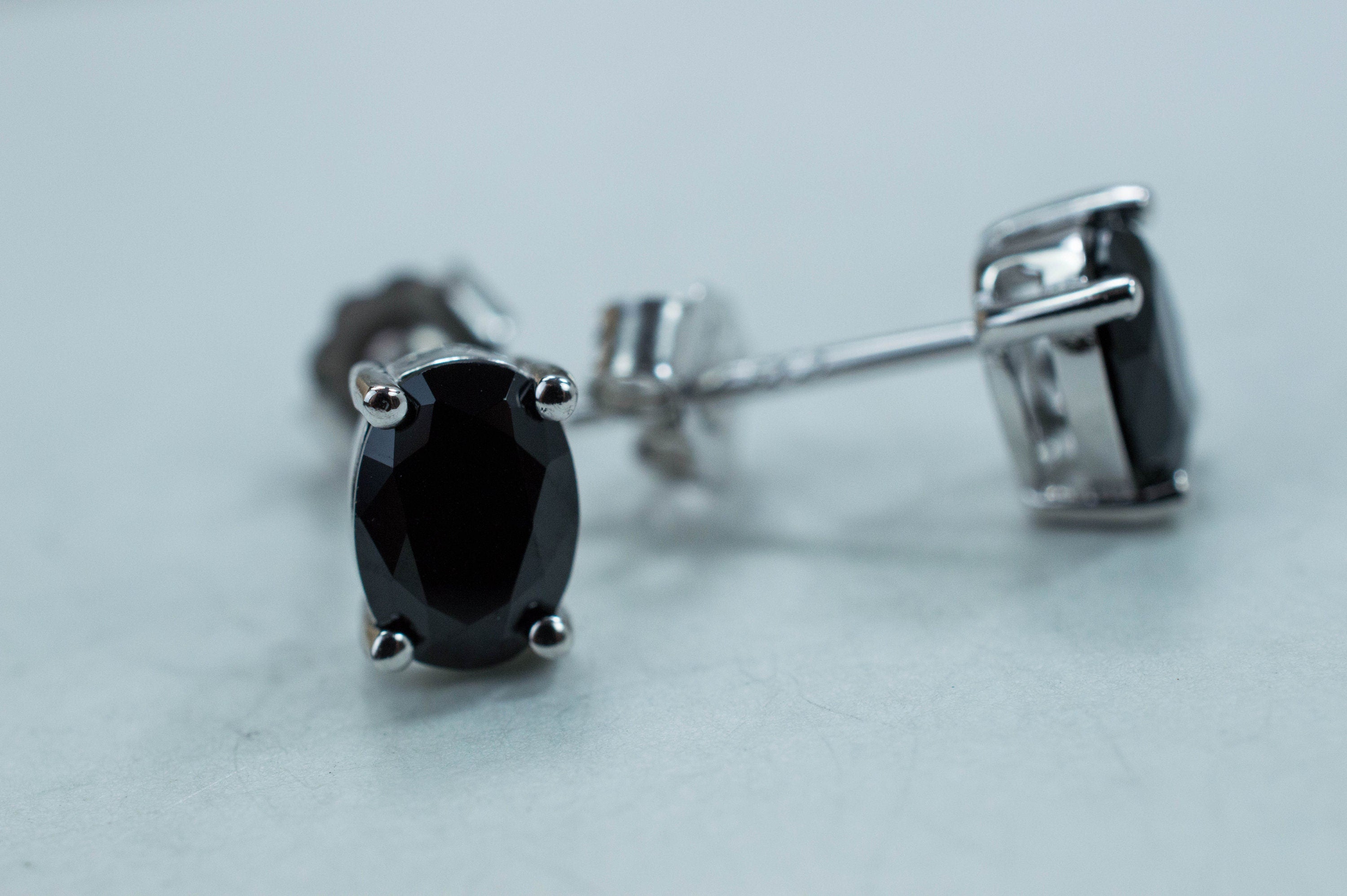 Black Spinel Earrings; Genuine Untreated Thailand Spinel; 1.580cts - Mark Oliver Gems