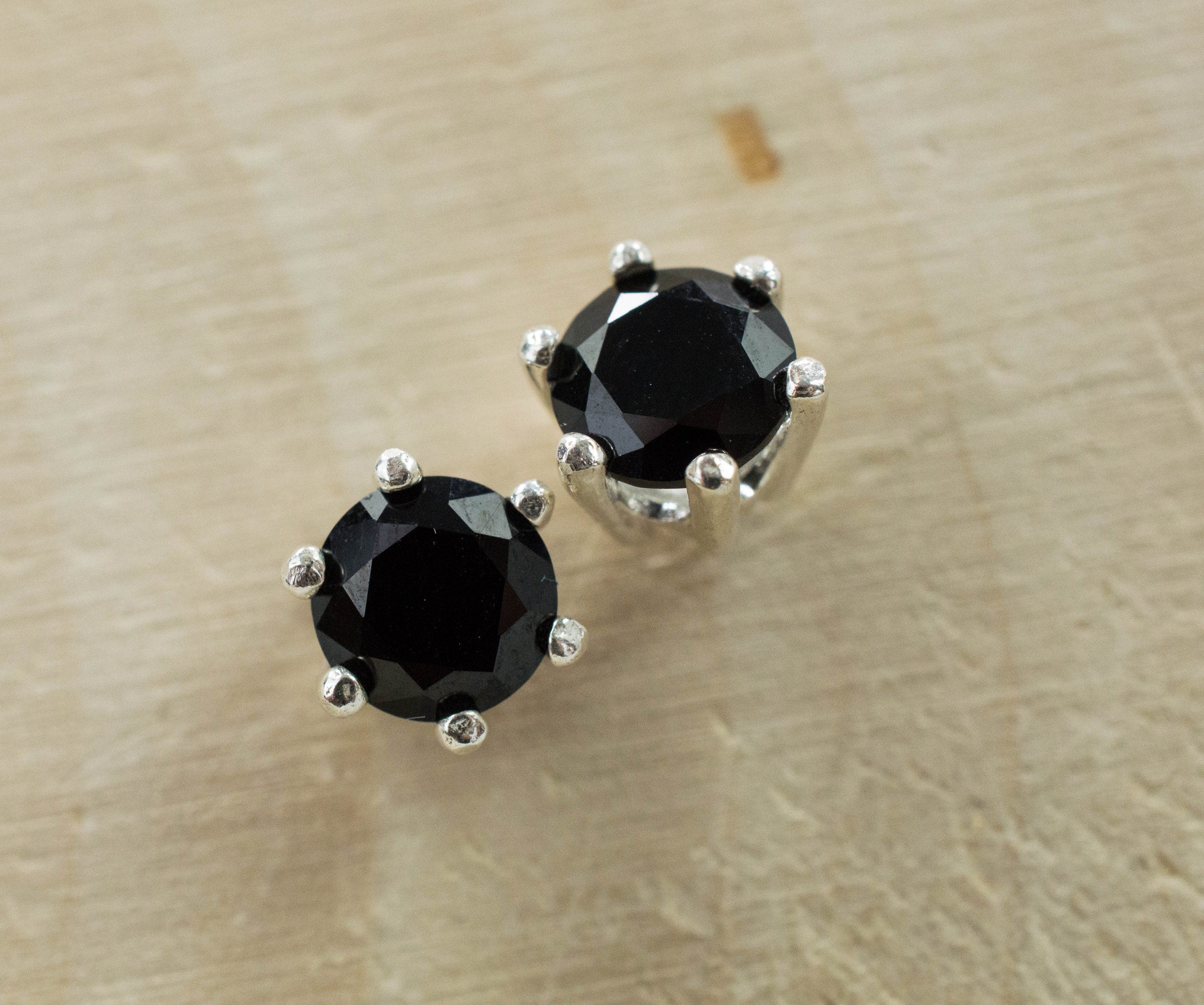 Black Spinel Earrings; Genuine Untreated Thailand Spinel; 1.995cts - Mark Oliver Gems