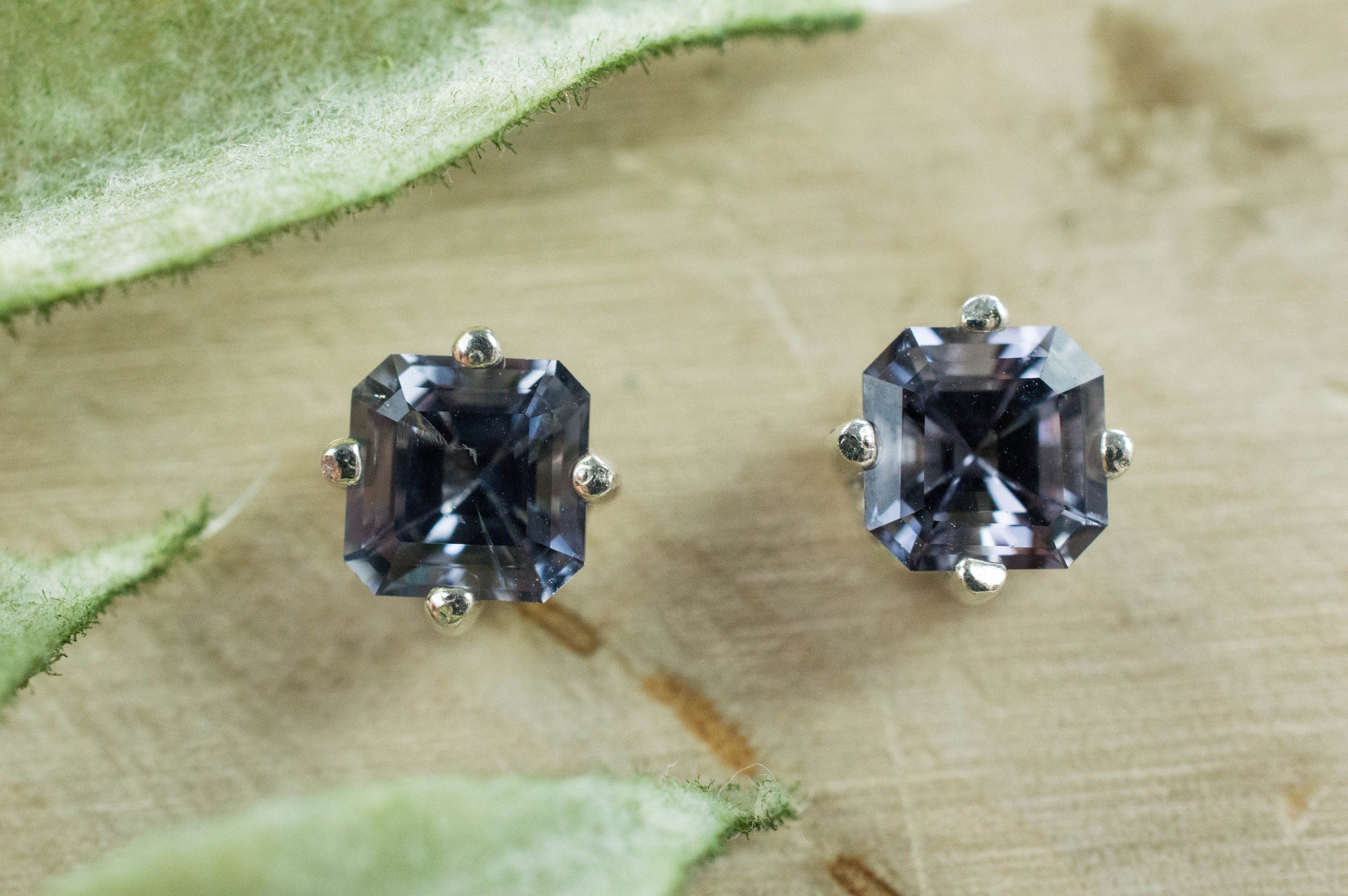 Gray Spinel Earrings; Genuine Untreated Mozambique Spinel; 1.430cts - Mark Oliver Gems