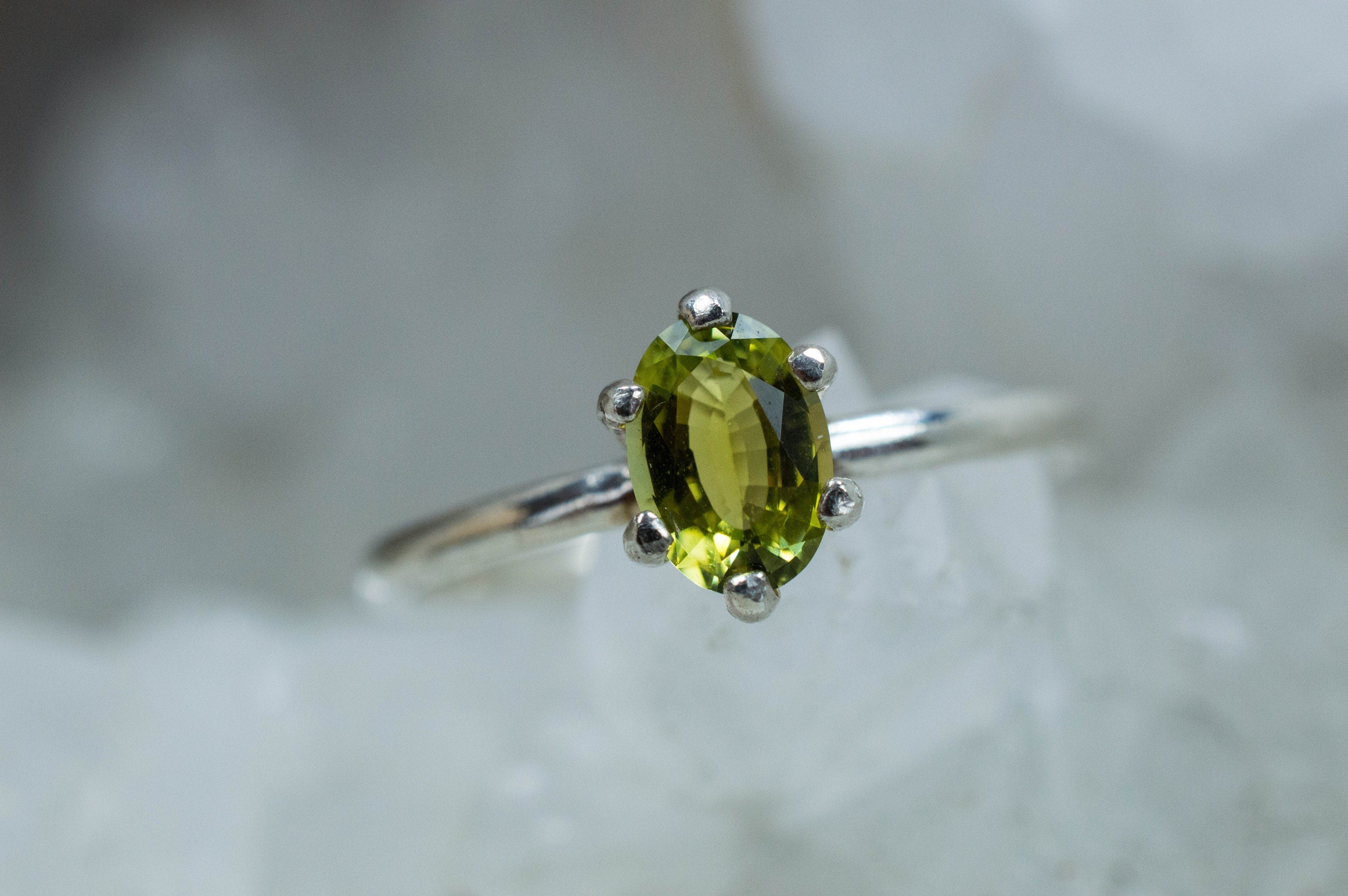 Yellow Tourmaline Ring; Genuine Untreated Nigeria Tourmaline - Mark Oliver Gems