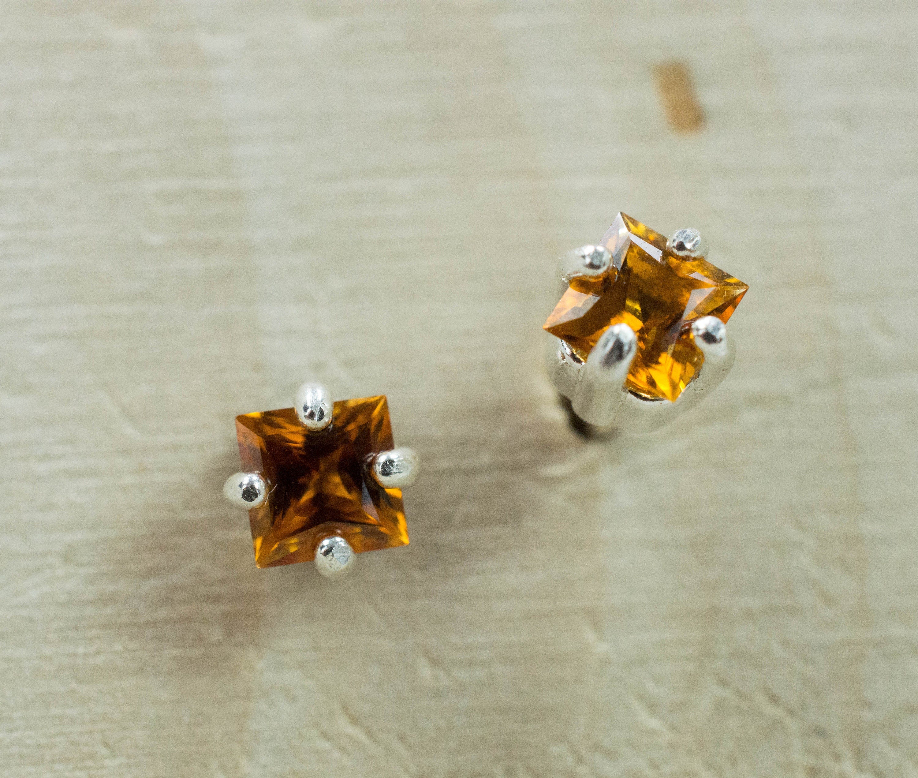 Honey Tourmaline Earrings; Natural Untreated Mozambique Tourmaline - Mark Oliver Gems
