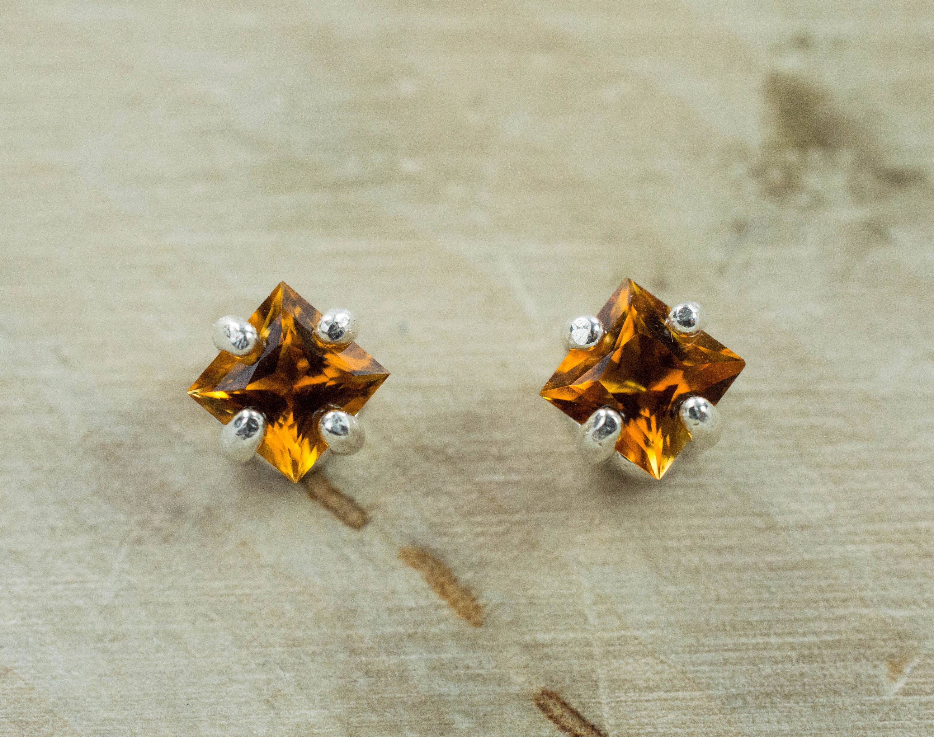 Honey Tourmaline Earrings; Natural Untreated Mozambique Tourmaline - Mark Oliver Gems