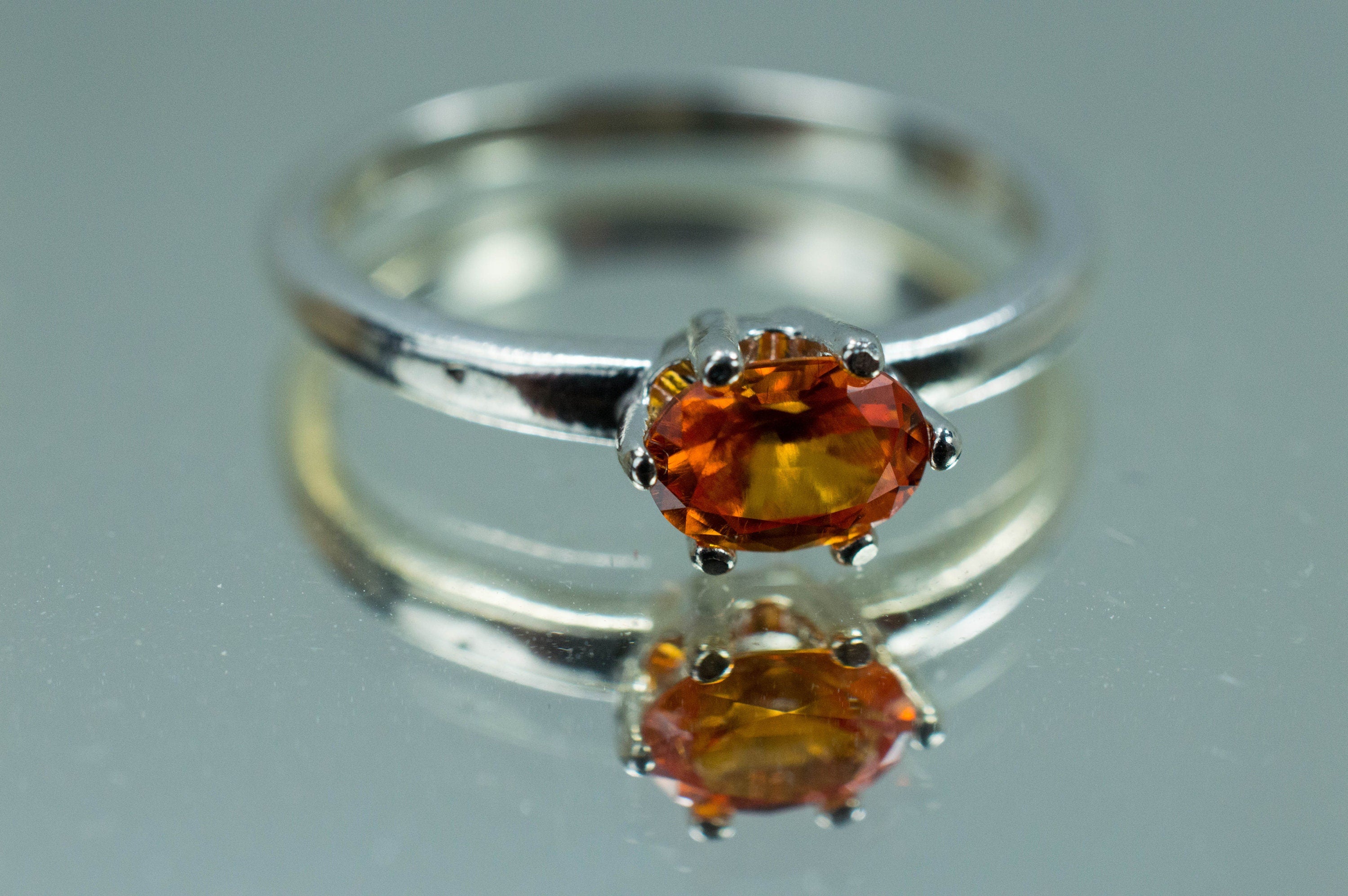 Spessartite Garnet Ring; Genuine Untreated Tanzania Spessartite Garnet - Mark Oliver Gems