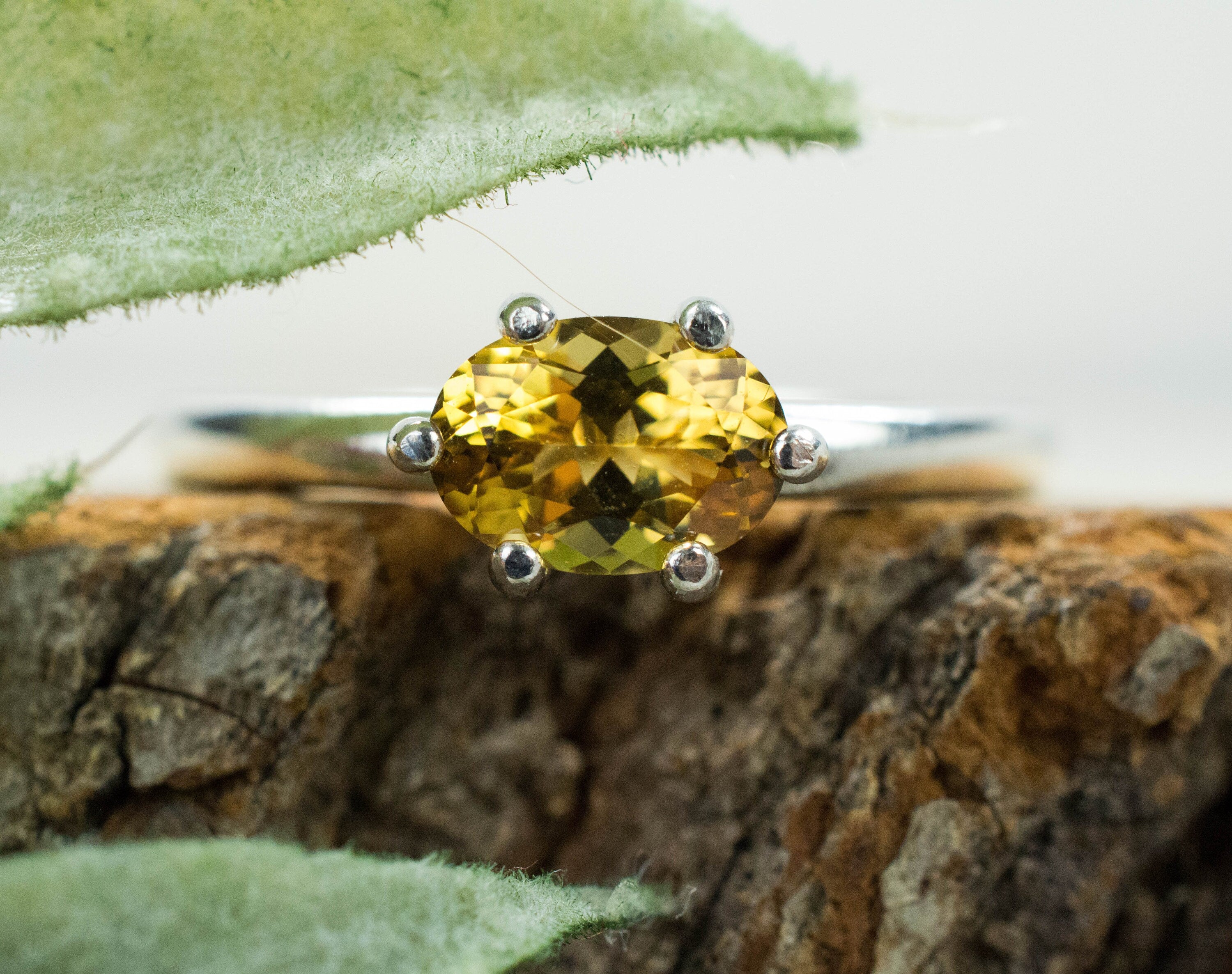 Heliodor Ring, Natural Untreated Brazil Golden Beryl - Mark Oliver Gems