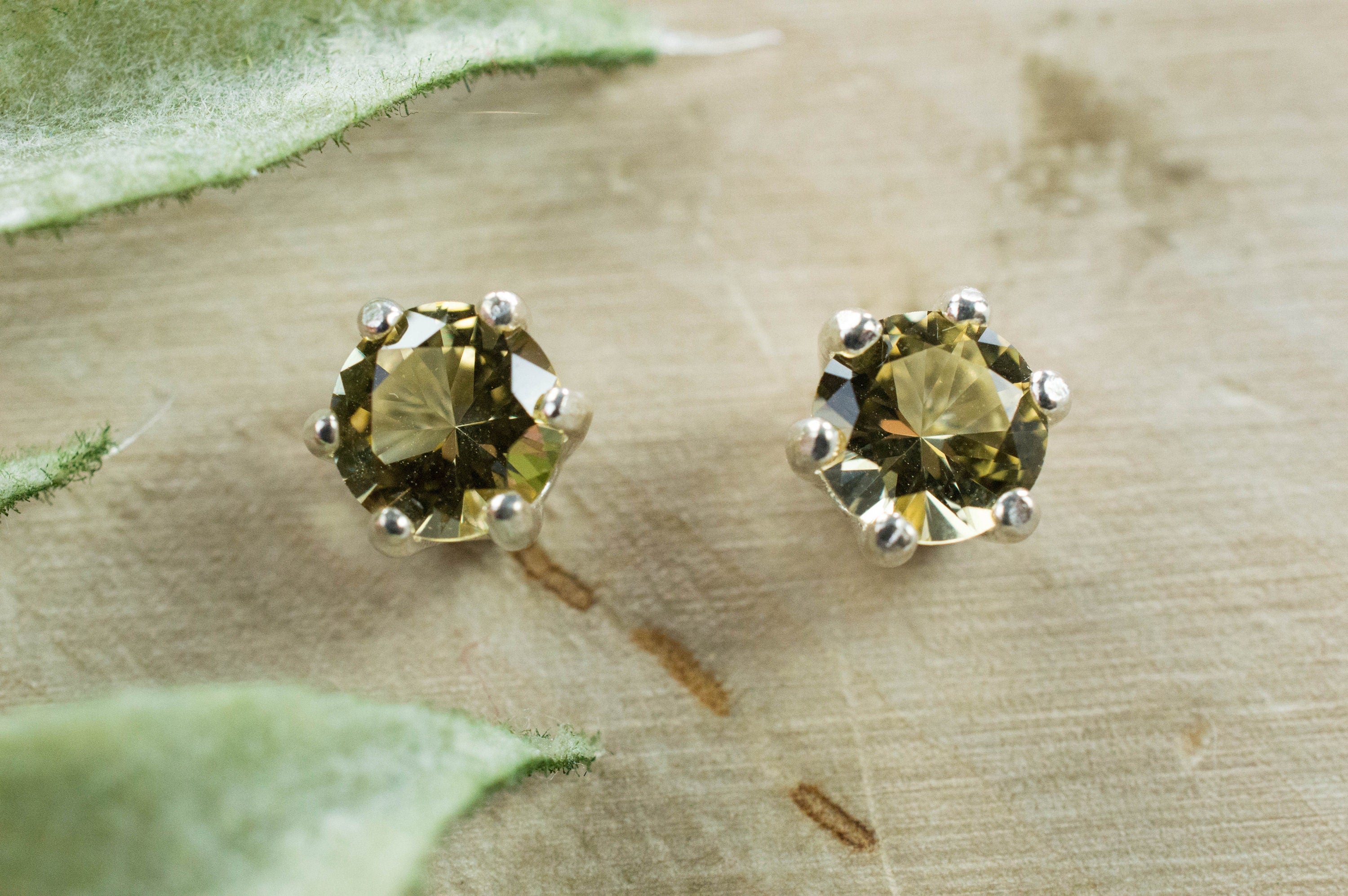 Heliodor Earrings, Natural Untreated Brazil Golden Beryl; 0.990cts - Mark Oliver Gems