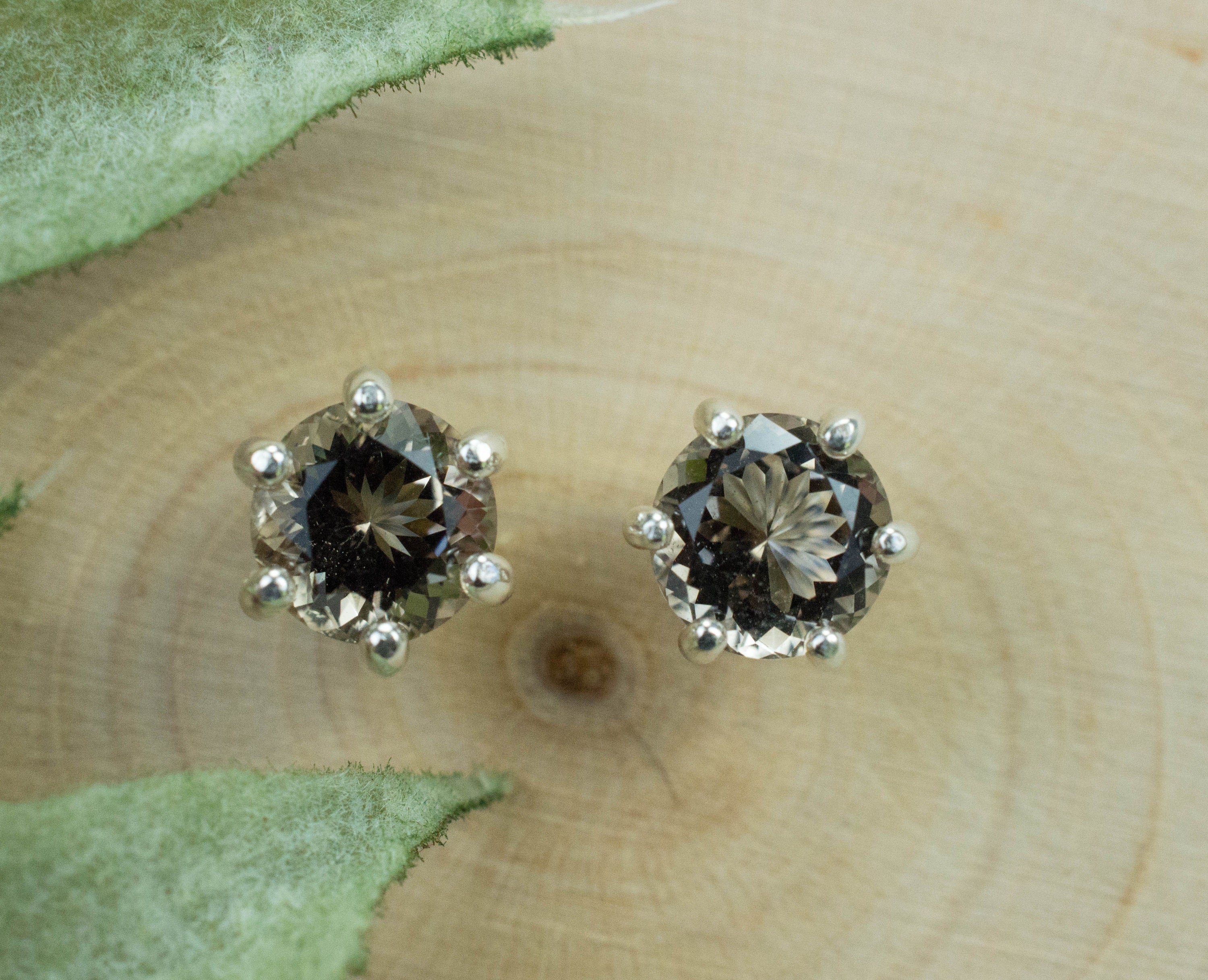 Smoky Quartz Earrings; Genuine Untreated USA Quartz; 1.445cts - Mark Oliver Gems