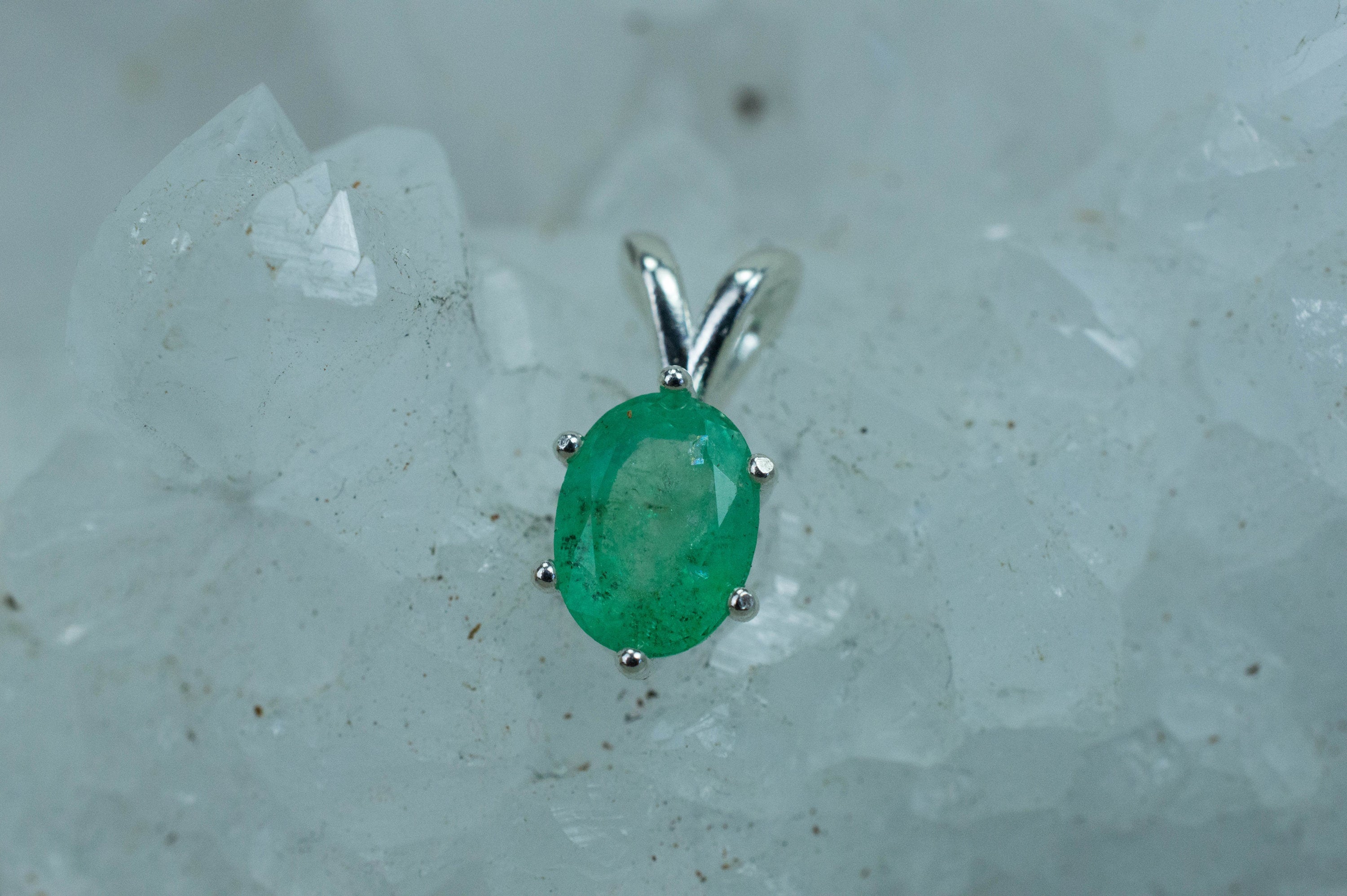 Emerald Pendant, Genuine Brazil Emerald - Mark Oliver Gems