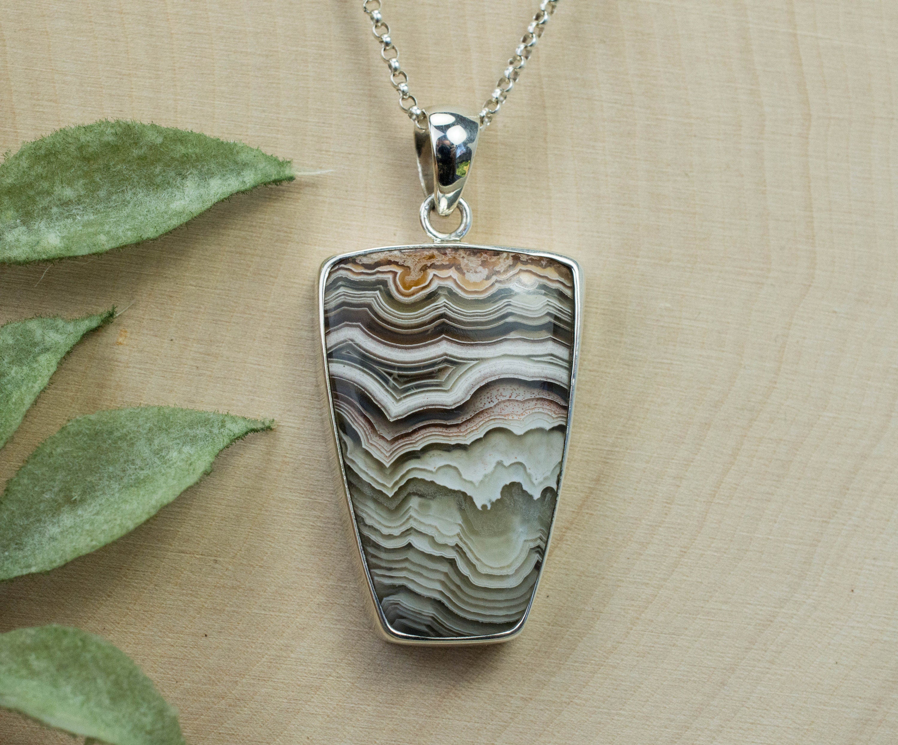 Crazy Lace Agate Pendant; Genuine Untreated Mexican Agate - Mark Oliver Gems