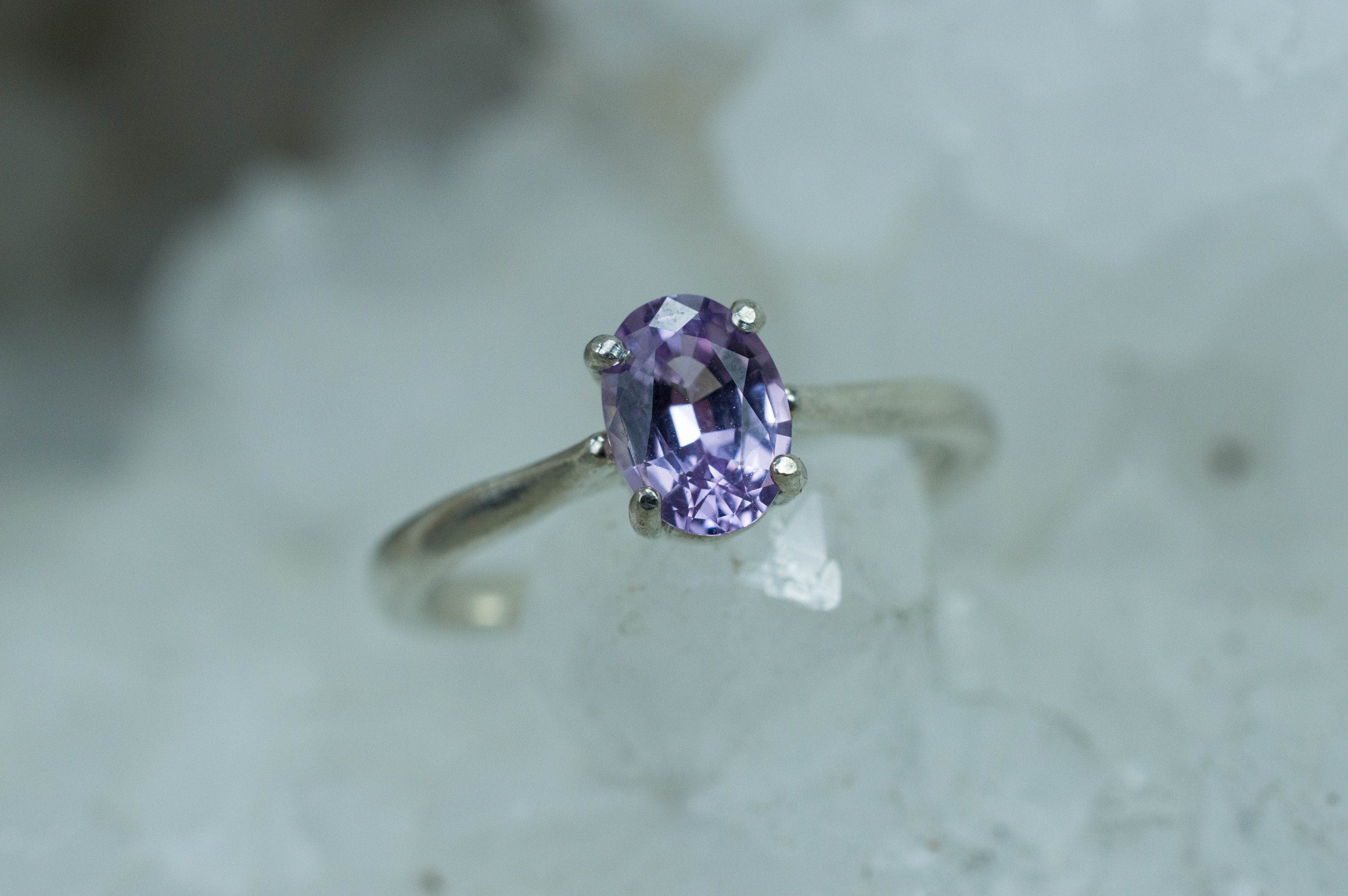 Lavender Spinel Ring; Natural Untreated Vietnam Spinel - Mark Oliver Gems