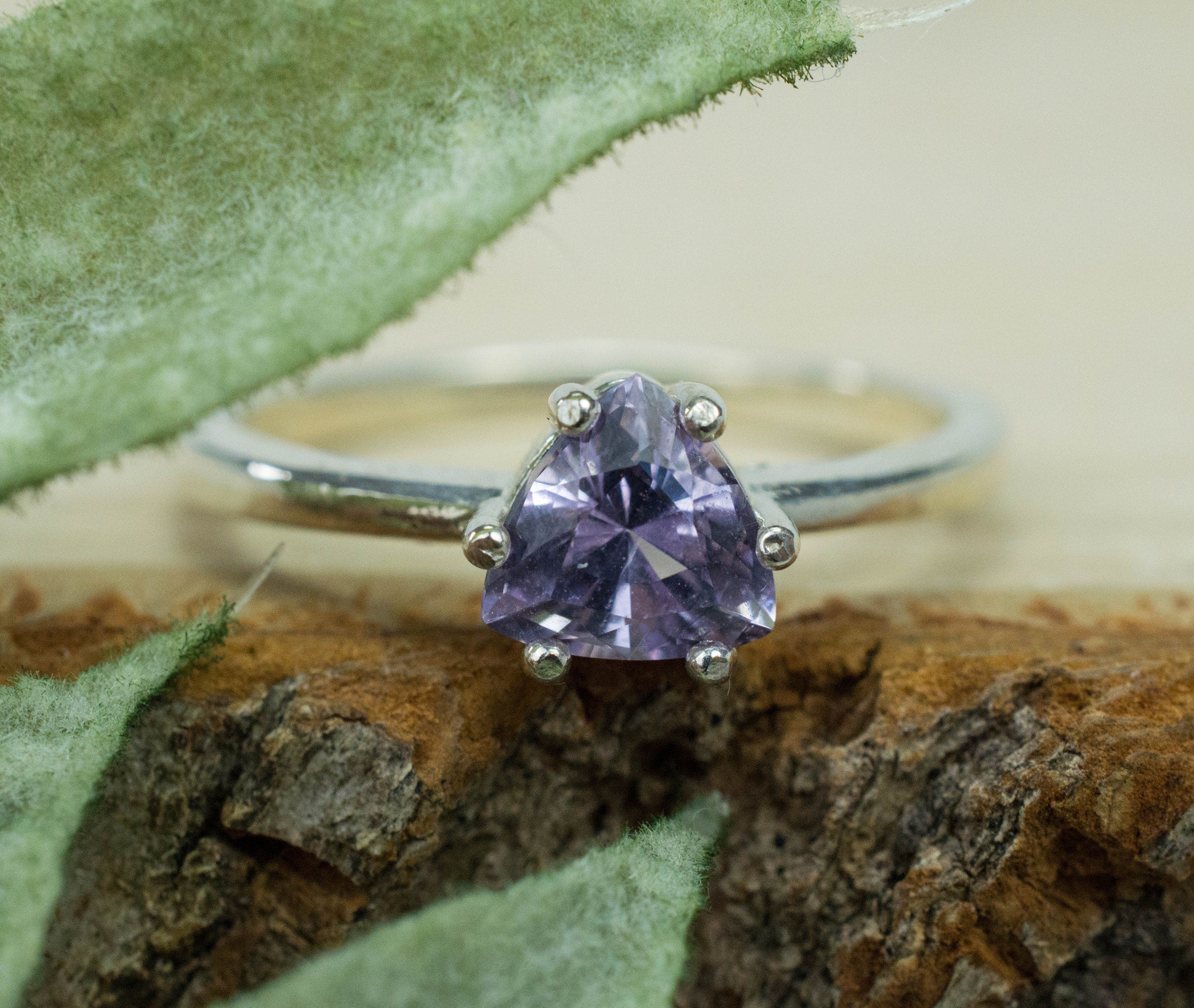 Lavender Spinel Ring; Natural Untreated Vietnam Purple Spinel - Mark Oliver Gems