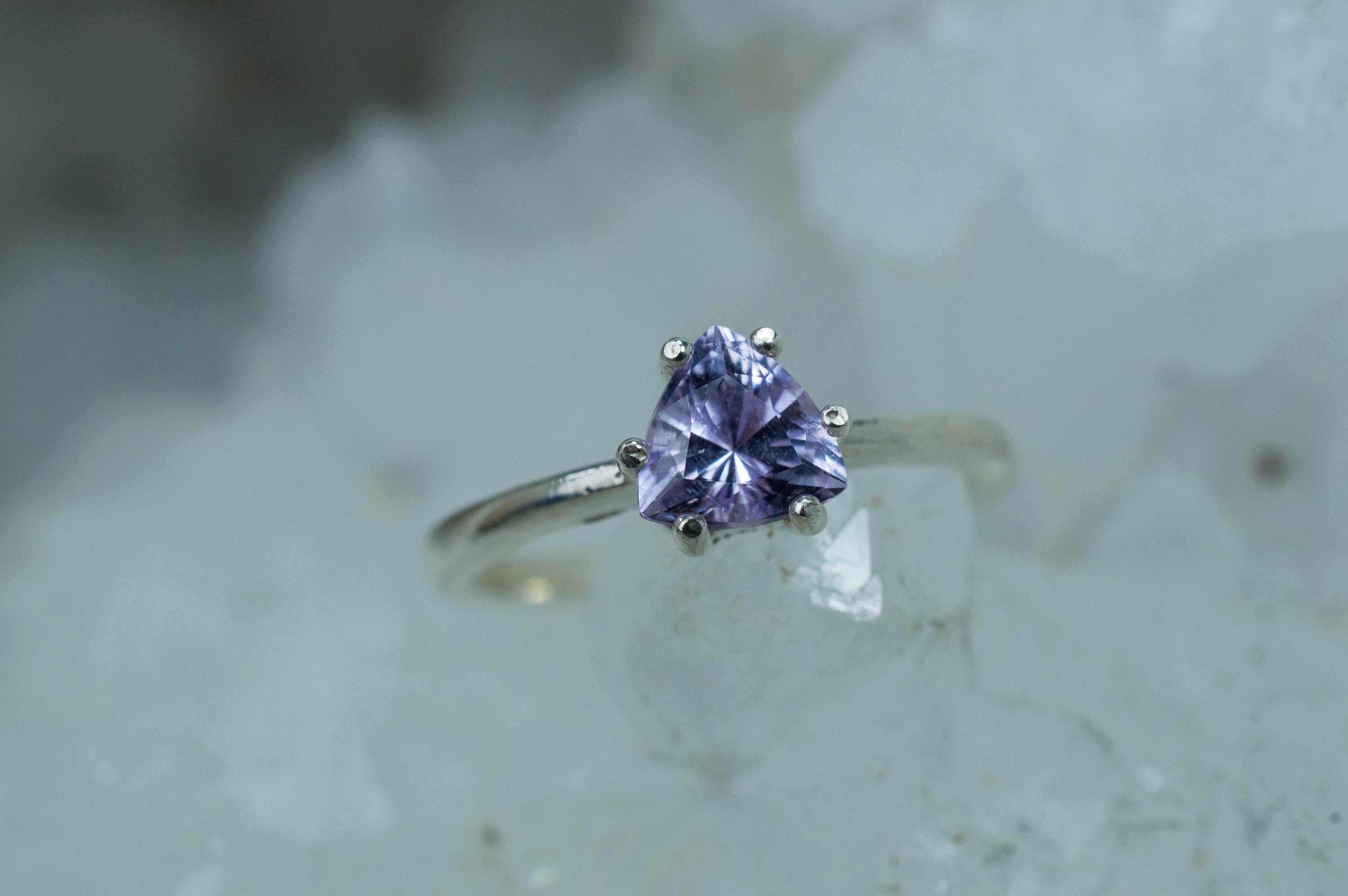 Lavender Spinel Ring; Natural Untreated Vietnam Purple Spinel - Mark Oliver Gems