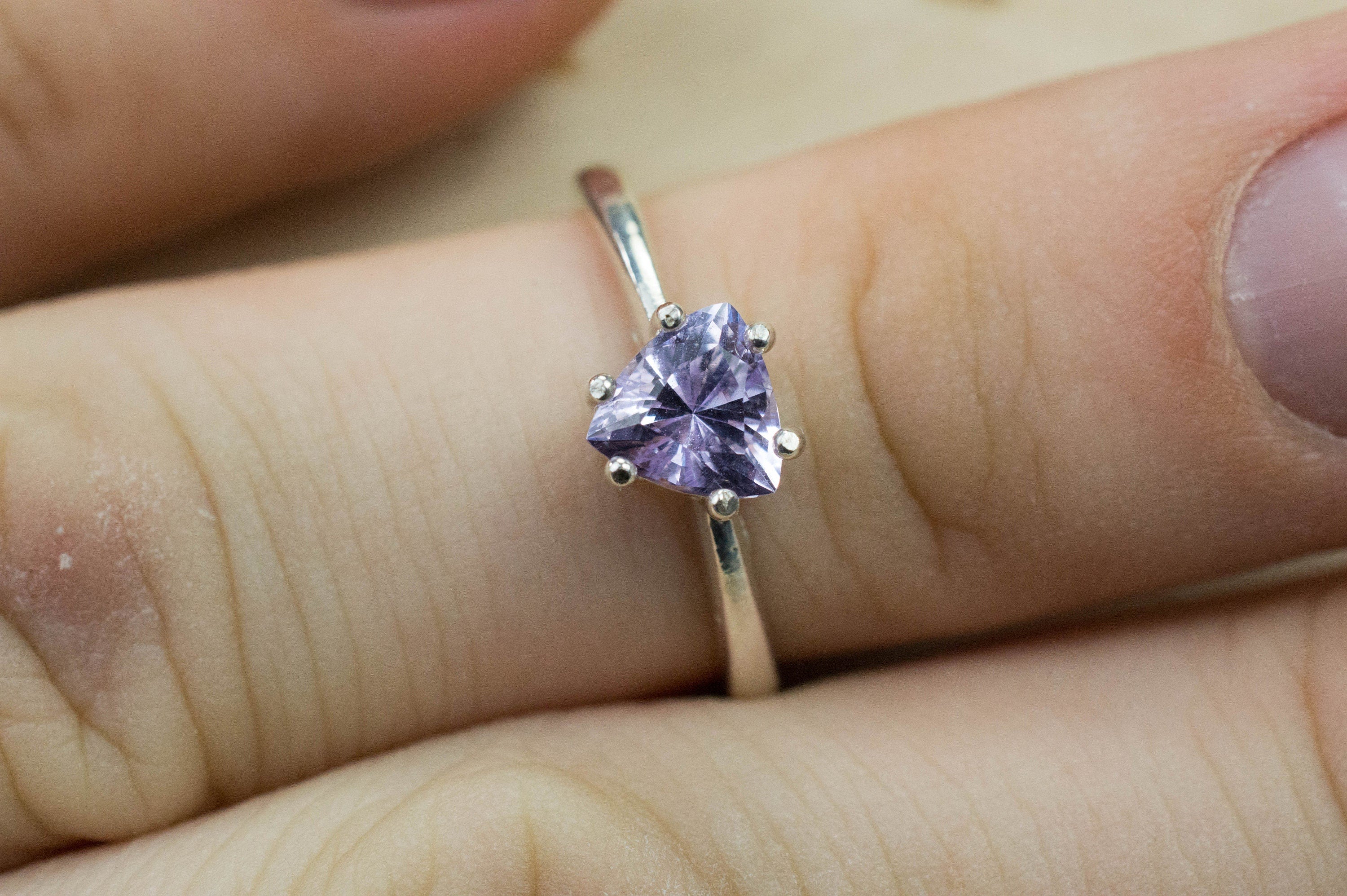 Lavender Spinel Ring; Natural Untreated Vietnam Purple Spinel - Mark Oliver Gems