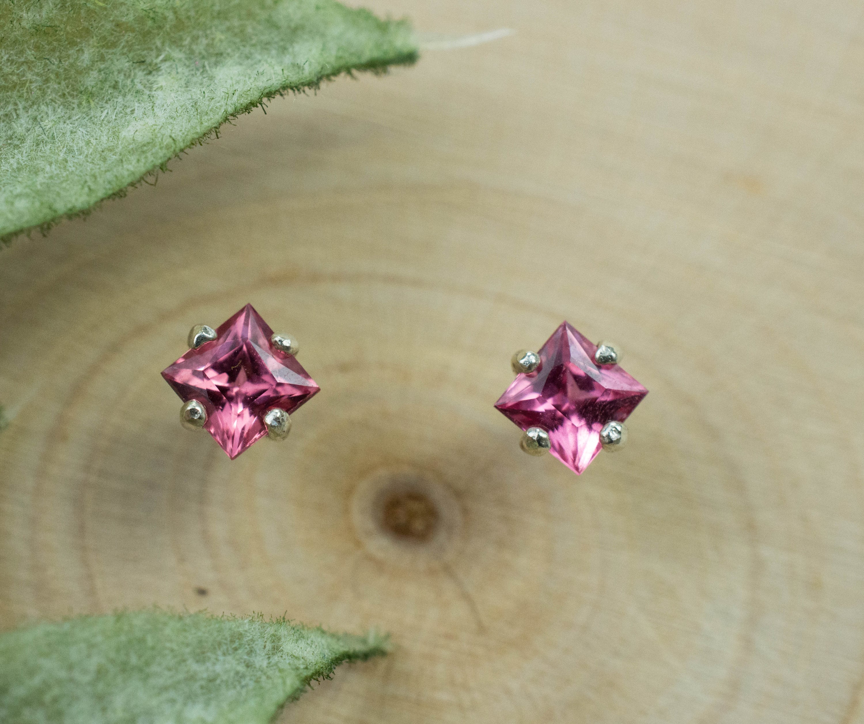 Pink Spinel Earrings; Natural Untreated Vietnam Spinel; 0.530cts - Mark Oliver Gems