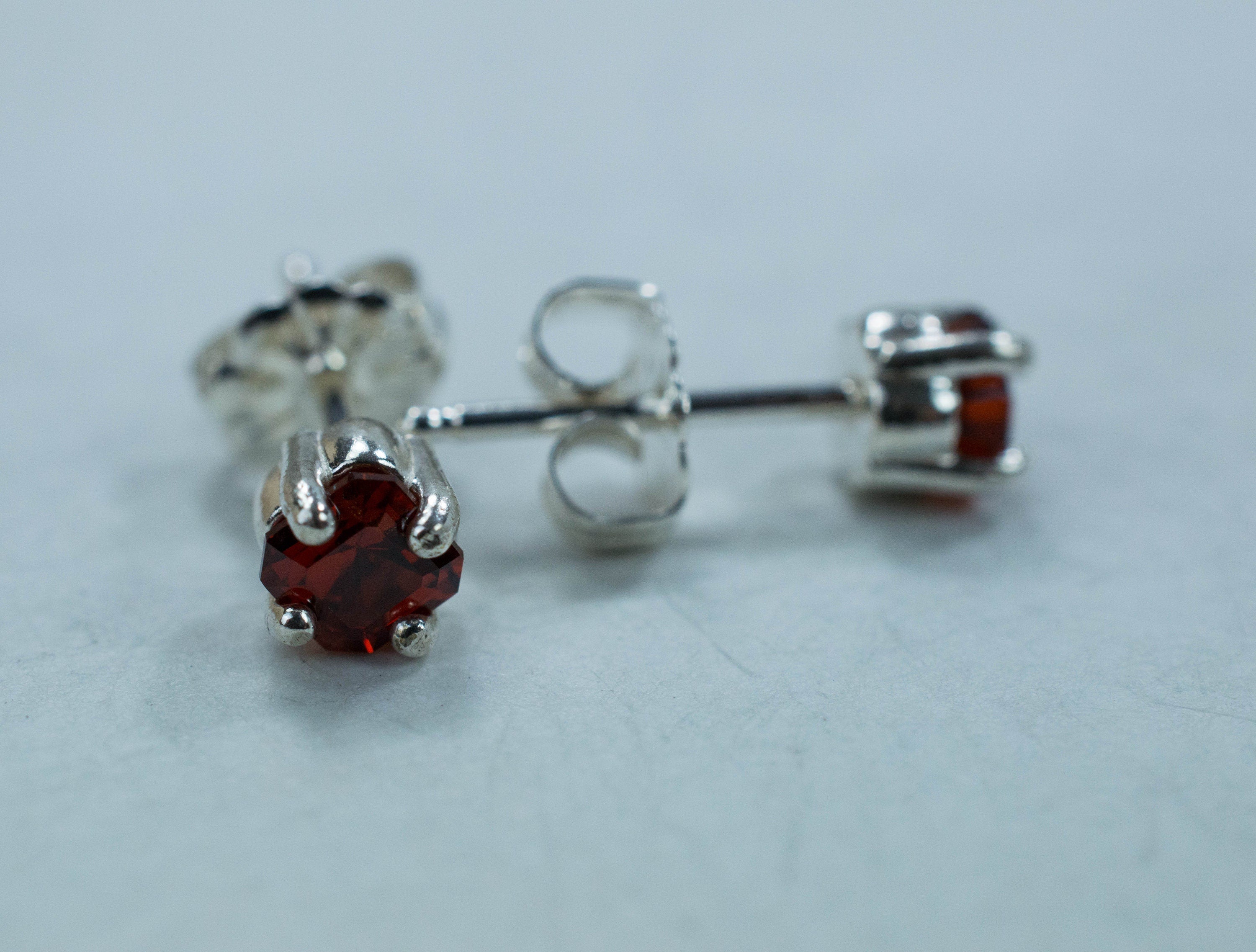 Spessartine Garnet Earrings; Natural Untreated Madagascar Garnets - Mark Oliver Gems