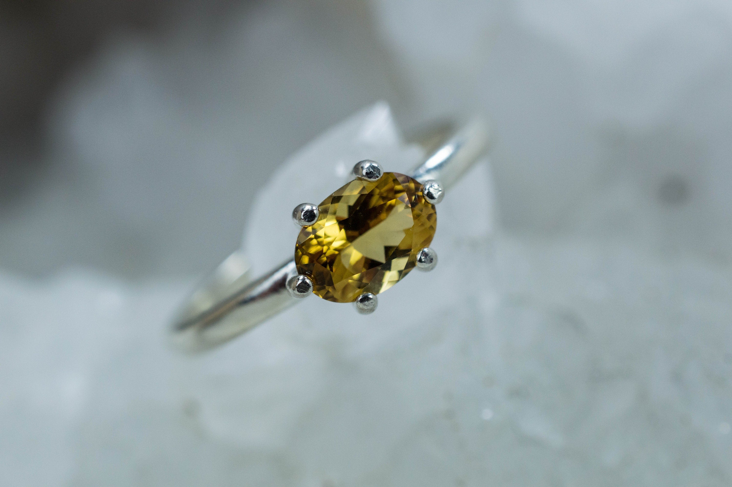 Heliodor Ring, Natural Untreated Brazil Golden Beryl - Mark Oliver Gems