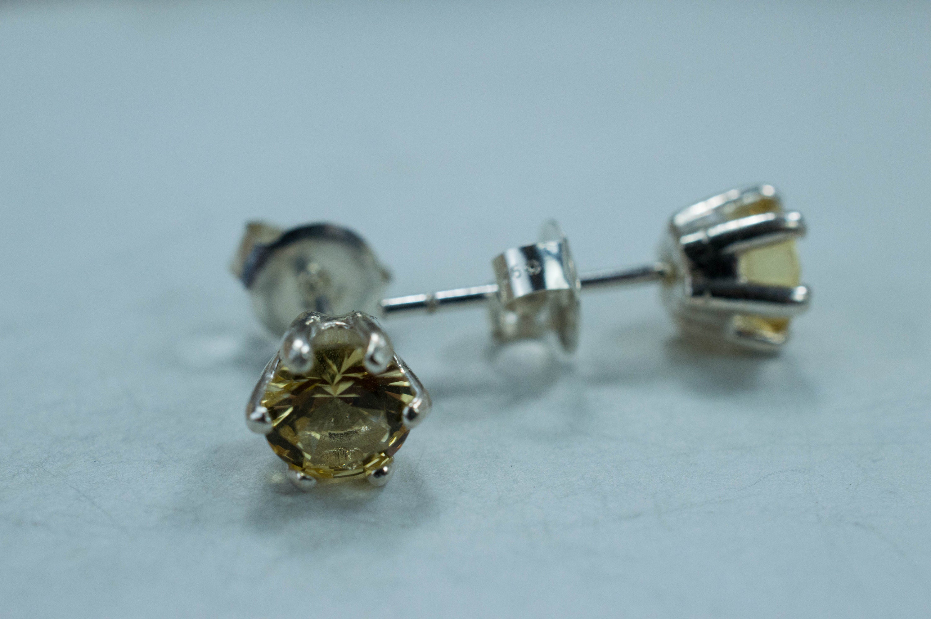 Heliodor Earrings, Natural Untreated Brazil Golden Beryl; 0.990cts - Mark Oliver Gems