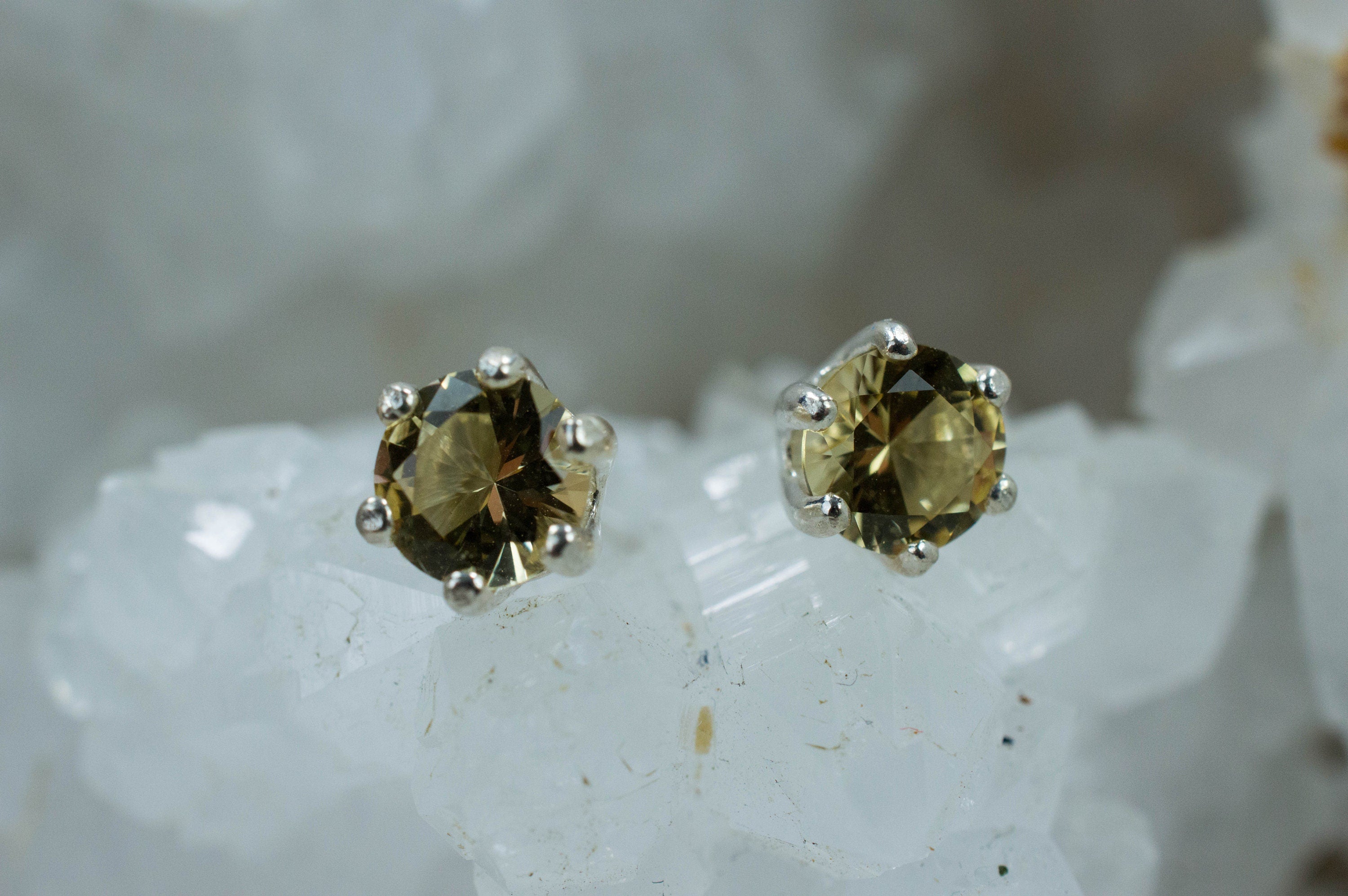 Heliodor Earrings, Natural Untreated Brazil Golden Beryl; 0.990cts - Mark Oliver Gems