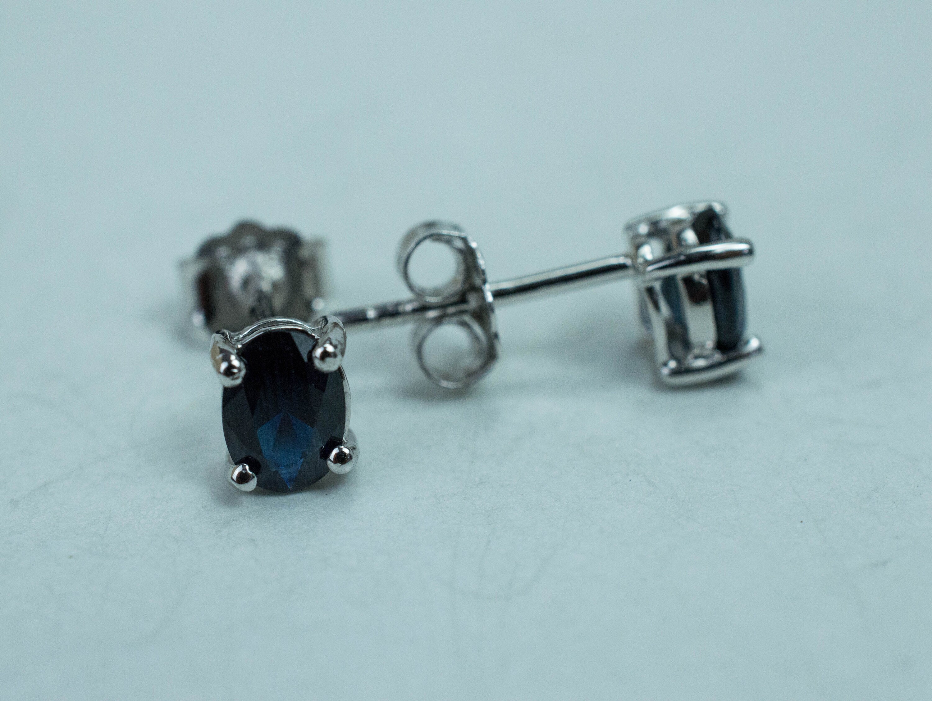 Parti Sapphire Earrings, Natural Australia Sapphire; 1.010cts - Mark Oliver Gems