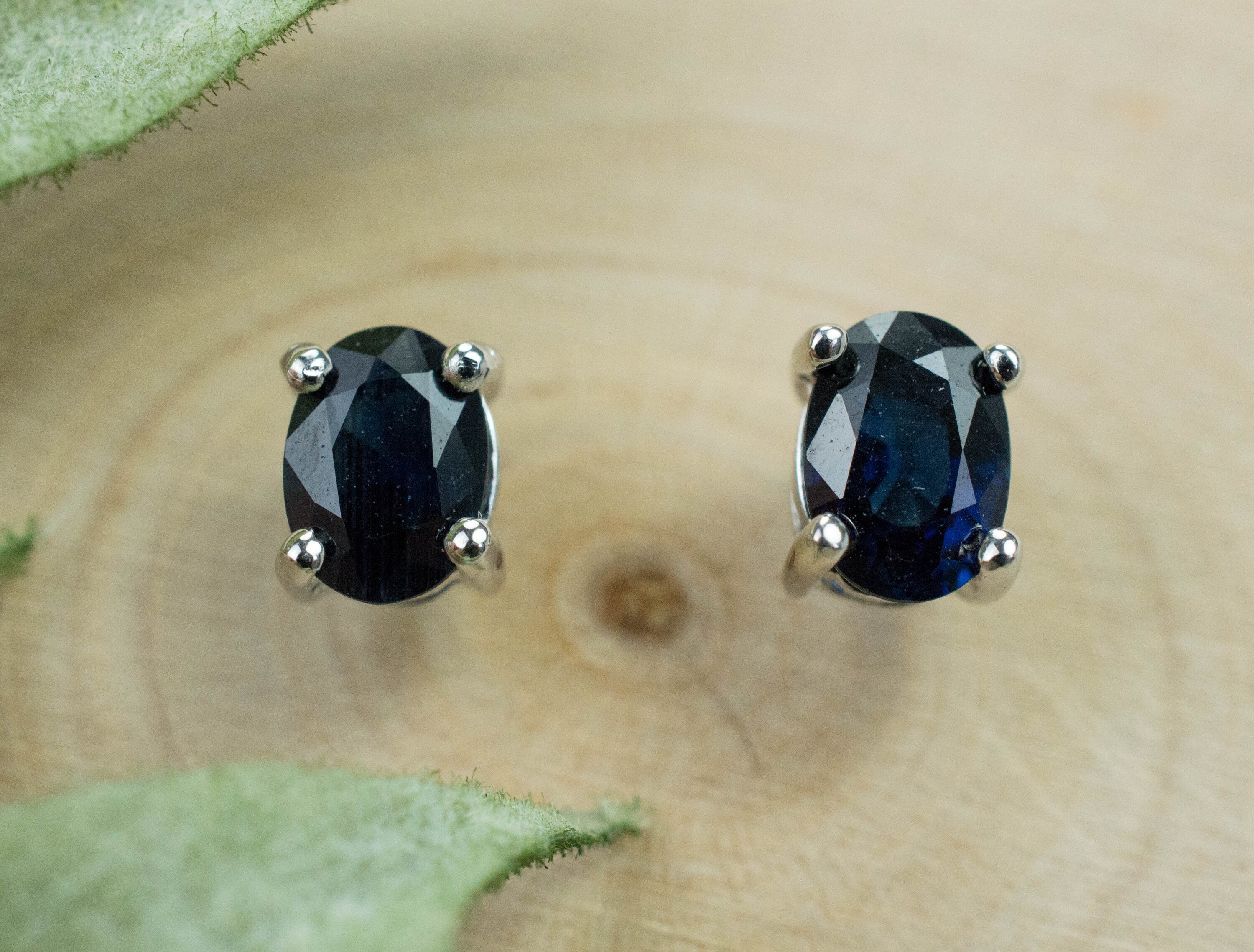 Parti Sapphire Earrings, Natural Australia Sapphire; 1.010cts - Mark Oliver Gems