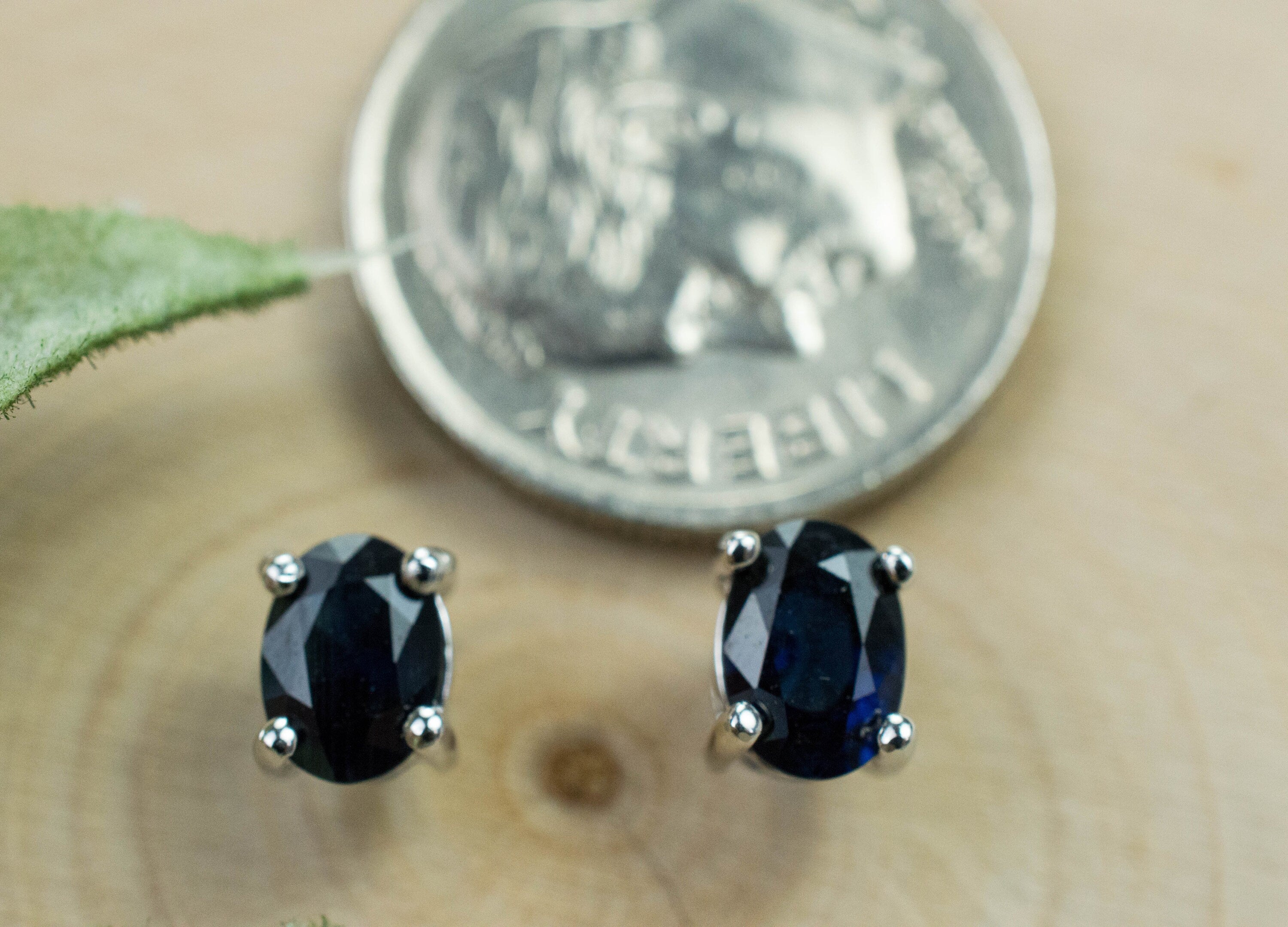 Parti Sapphire Earrings, Natural Australia Sapphire; 1.010cts - Mark Oliver Gems