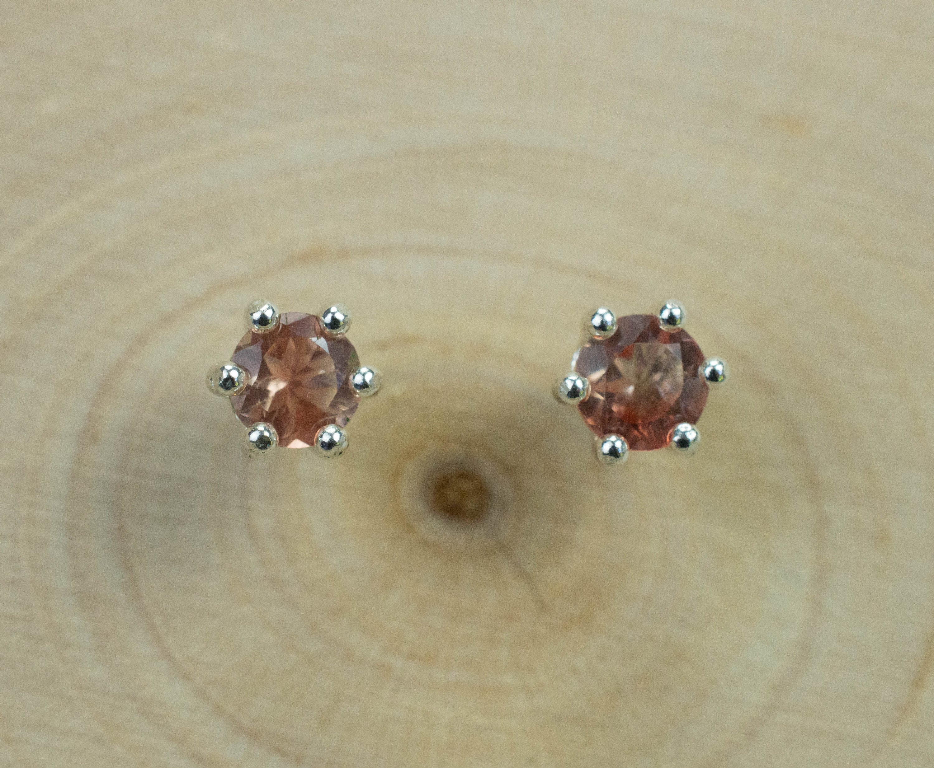 Oregon Sunstone Earrings; Natural Untreated USA Sunstone; 0.455cts - Mark Oliver Gems