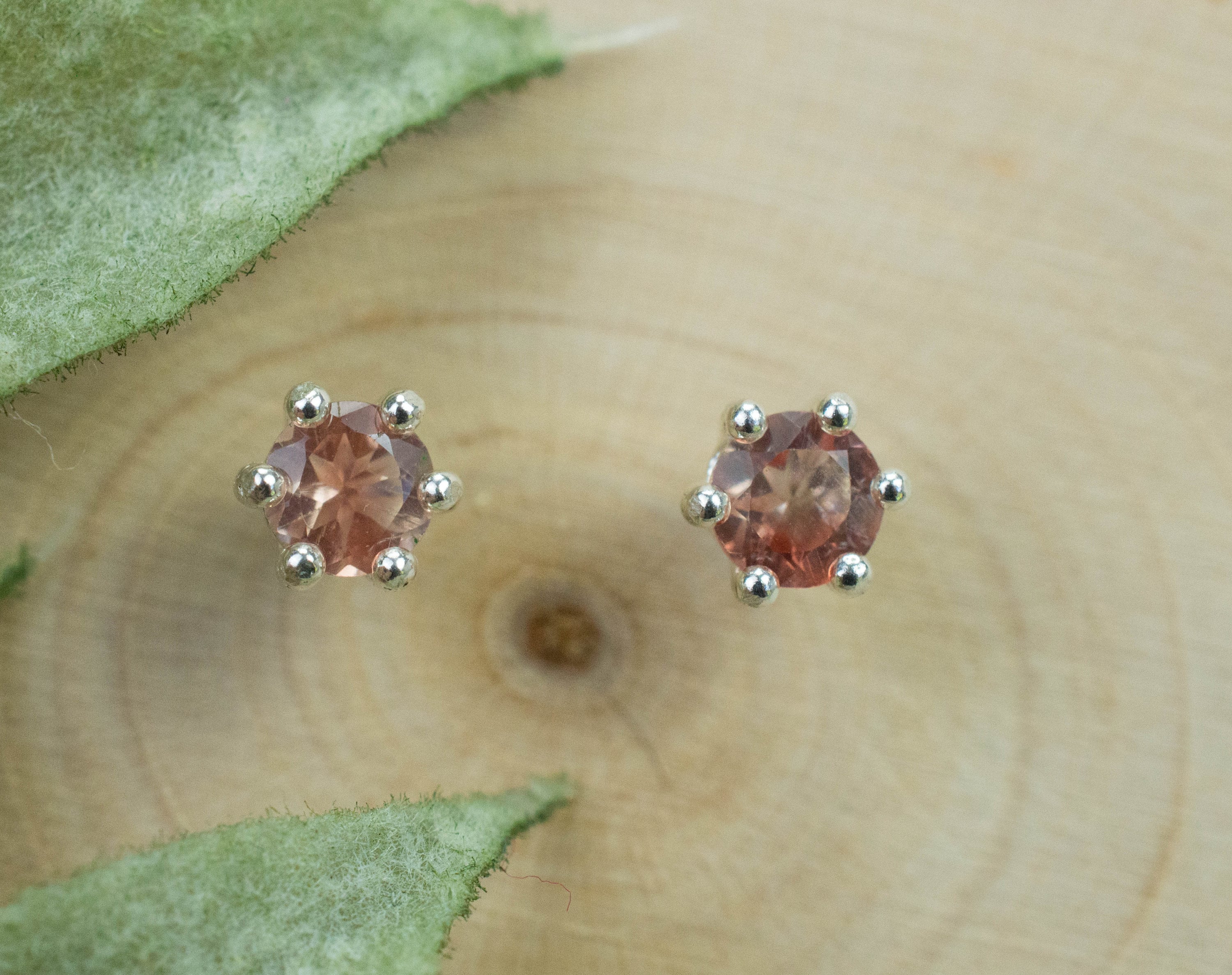 Oregon Sunstone Earrings; Natural Untreated USA Sunstone; 0.455cts - Mark Oliver Gems