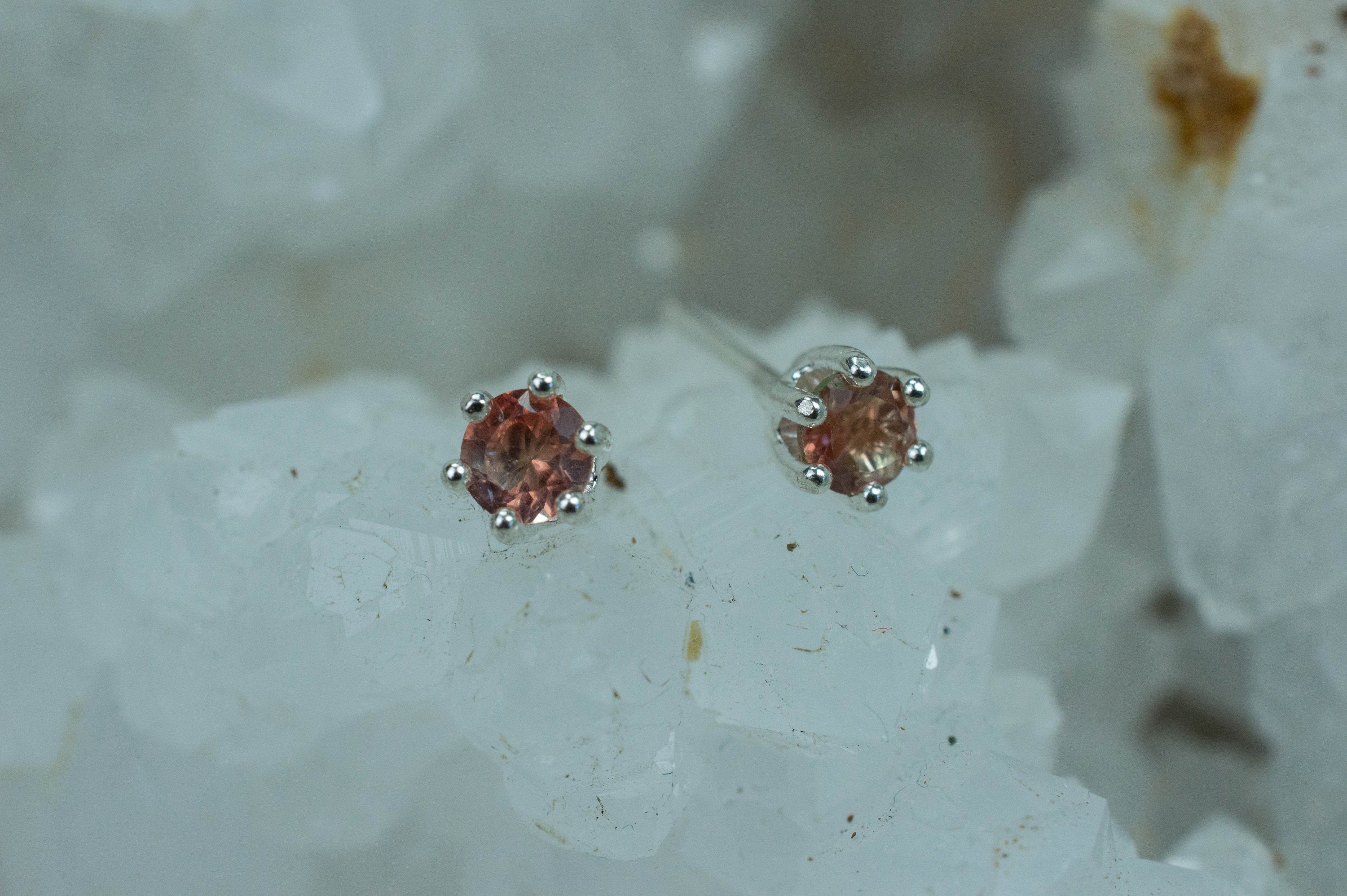 Oregon Sunstone Earrings; Natural Untreated USA Sunstone; 0.455cts - Mark Oliver Gems