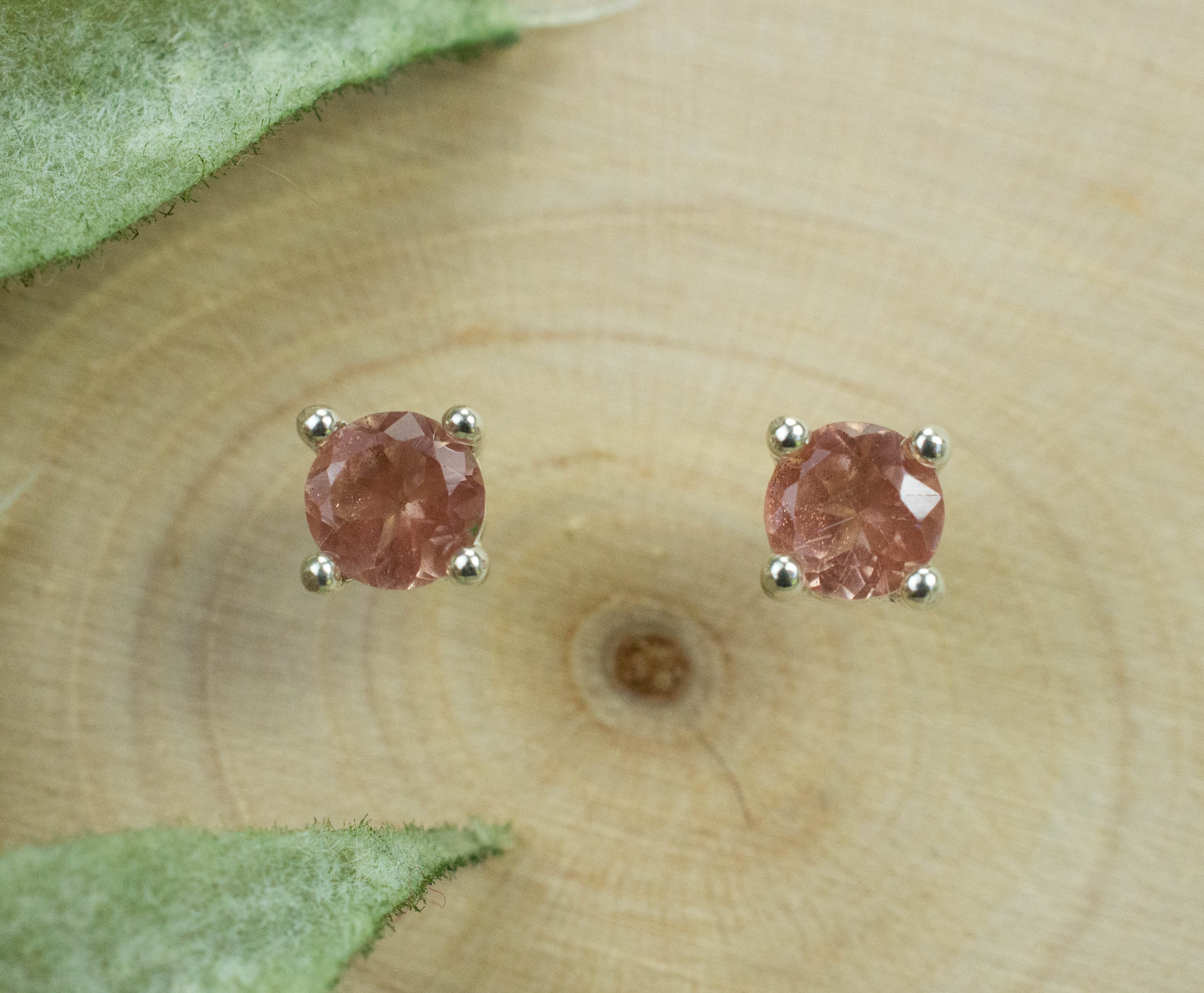 Oregon Sunstone Earrings; Natural Untreated USA Sunstone; 0.530cts - Mark Oliver Gems