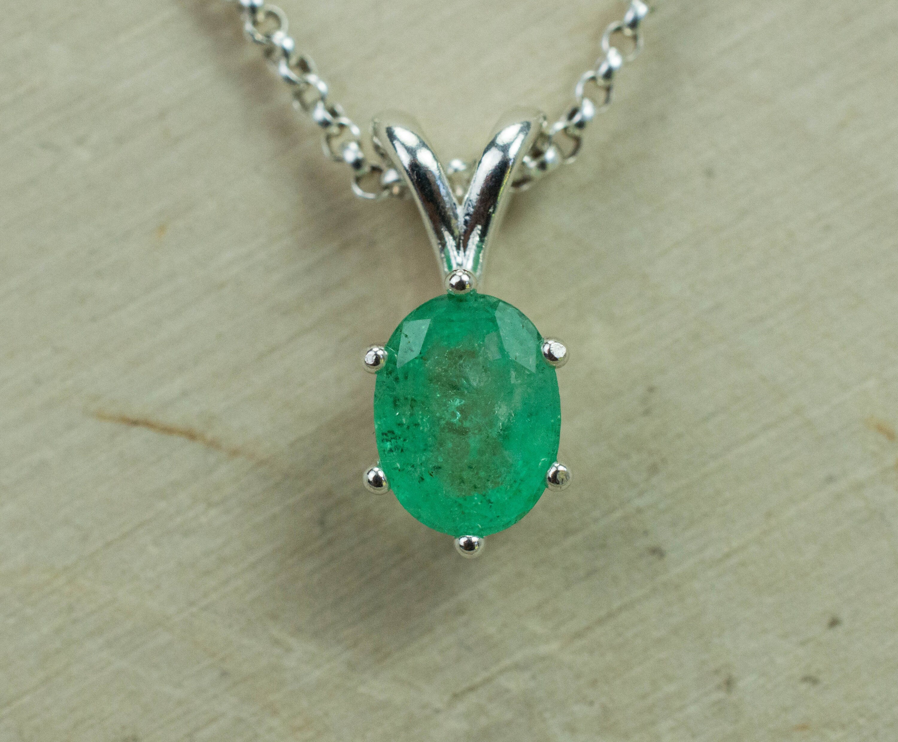 Emerald Pendant, Genuine Brazil Emerald - Mark Oliver Gems