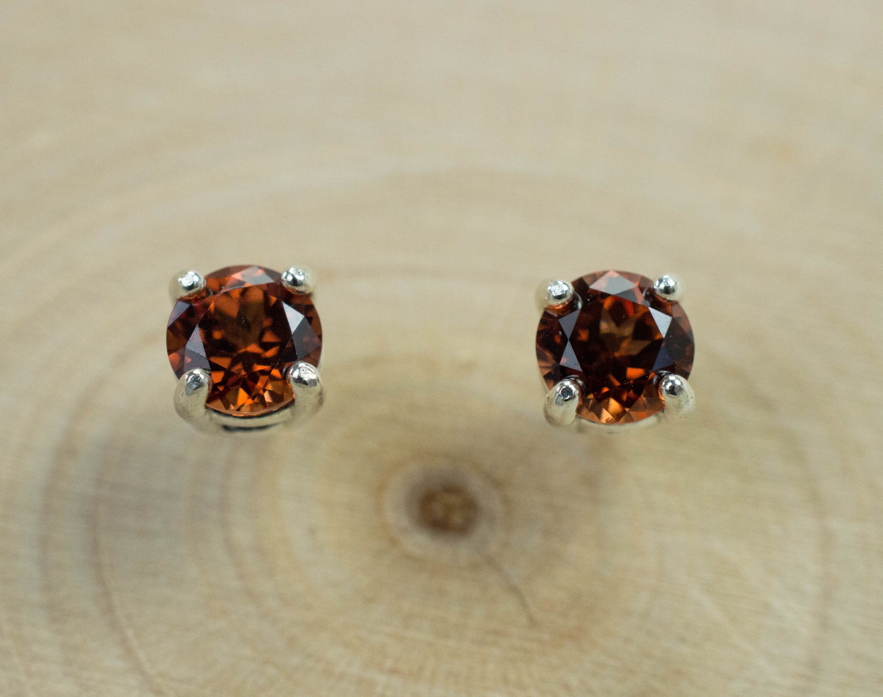 Pyrope Garnet Earrings; Genuine Untreated Kenya Garnet; 0.850cts - Mark Oliver Gems