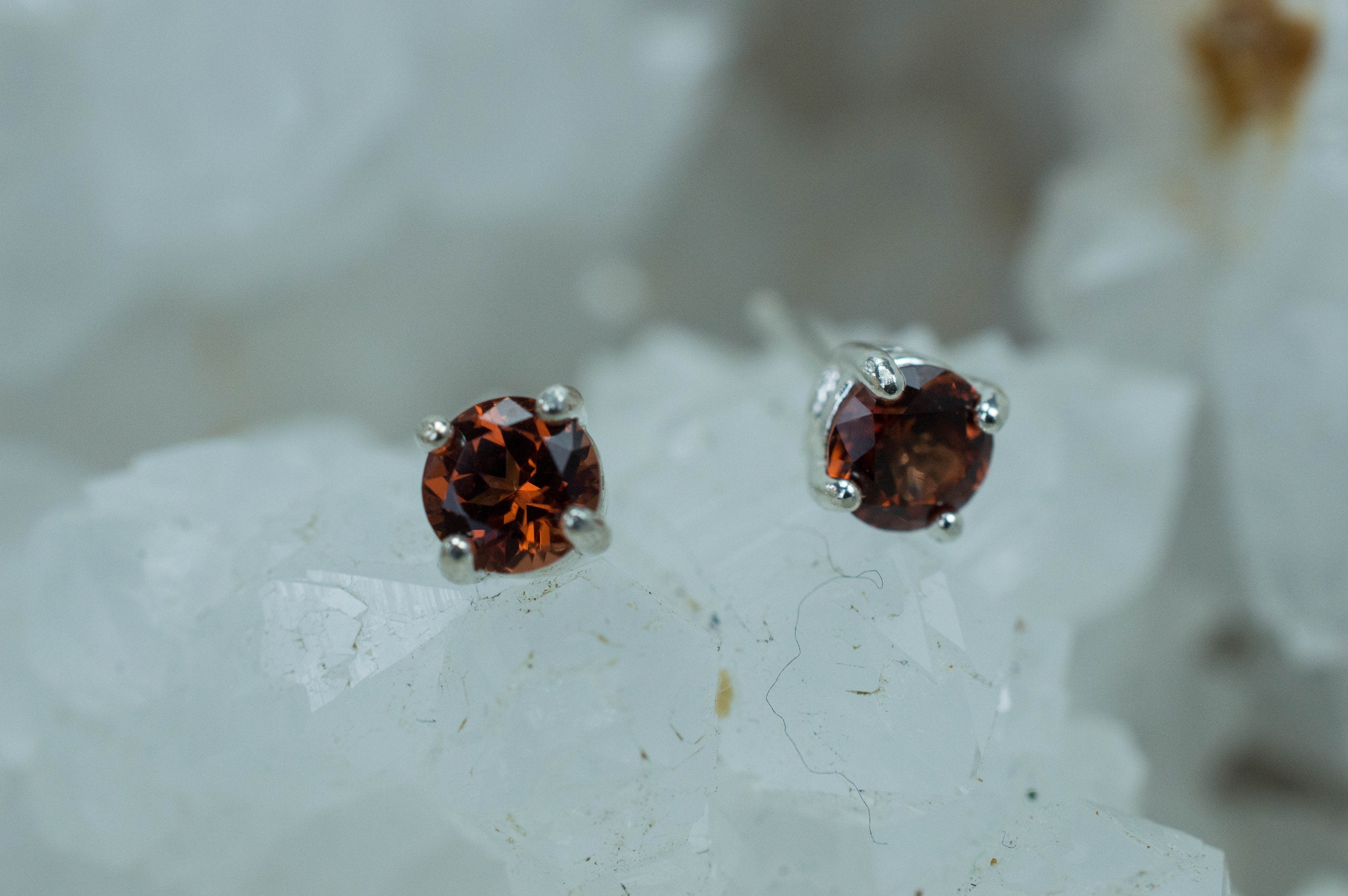 Pyrope Garnet Earrings; Genuine Untreated Kenya Garnet; 0.850cts - Mark Oliver Gems