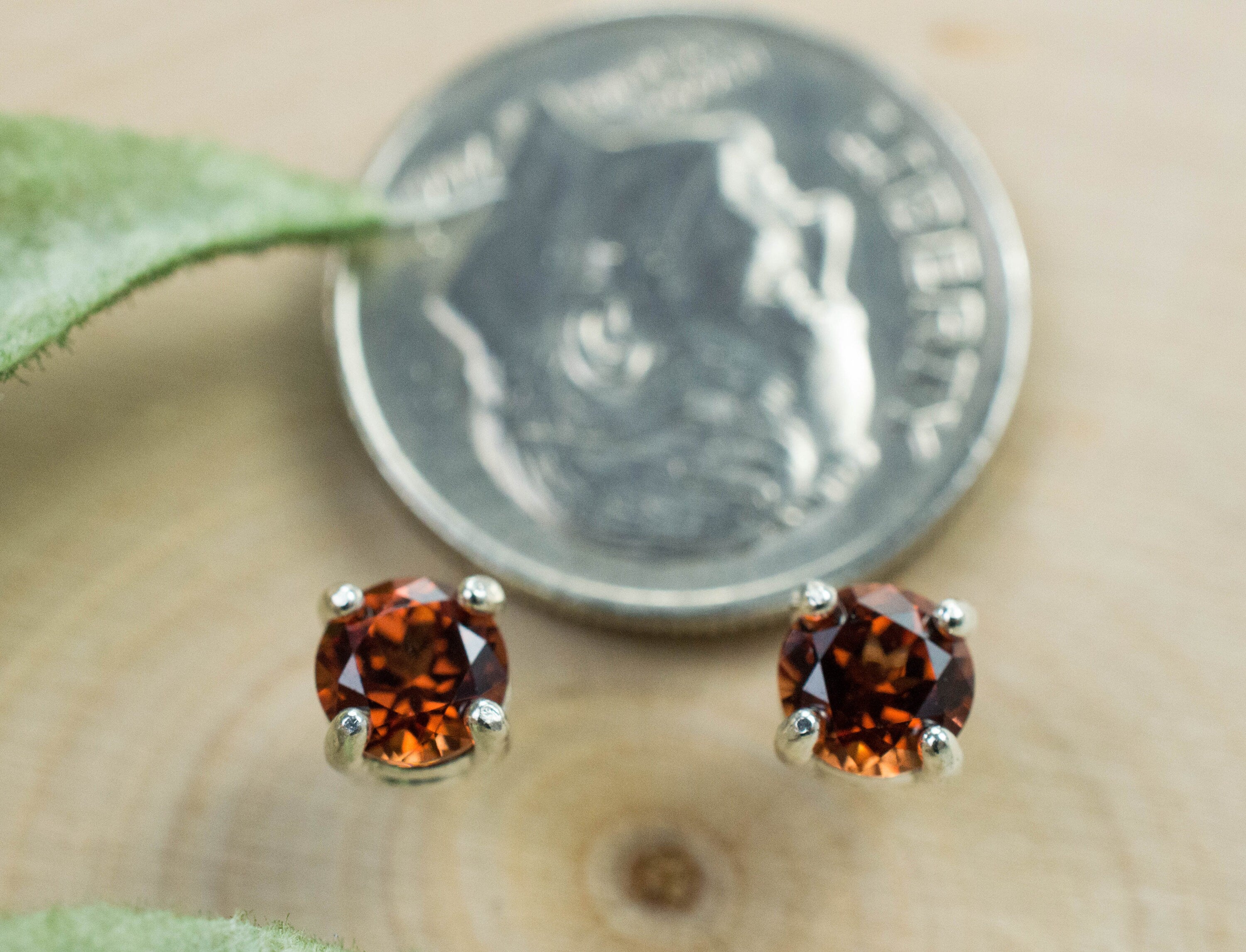 Pyrope Garnet Earrings; Genuine Untreated Kenya Garnet; 0.850cts - Mark Oliver Gems