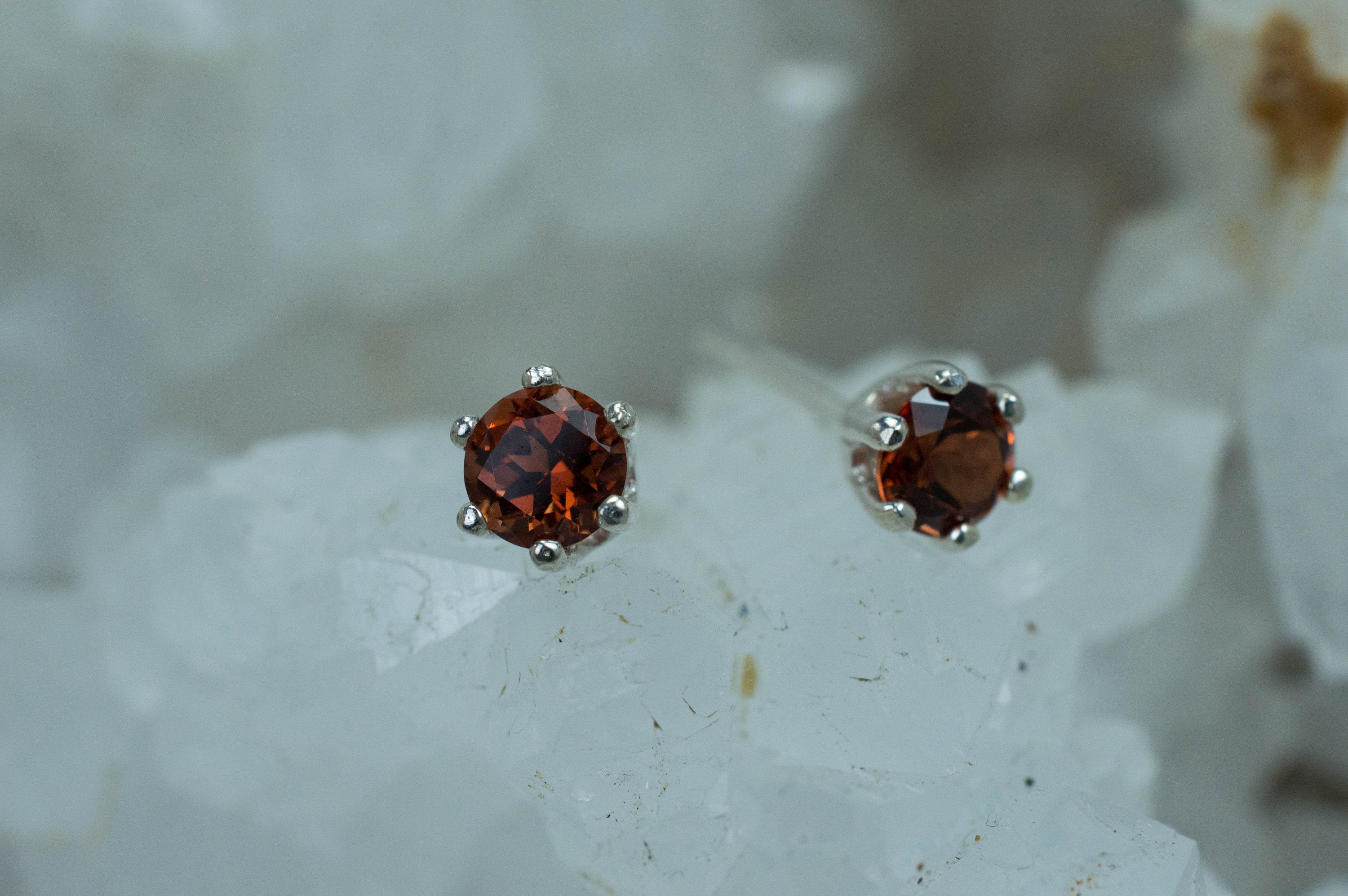 Pyrope Garnet Earrings; Genuine Untreated Kenya Garnet; 0.990cts - Mark Oliver Gems