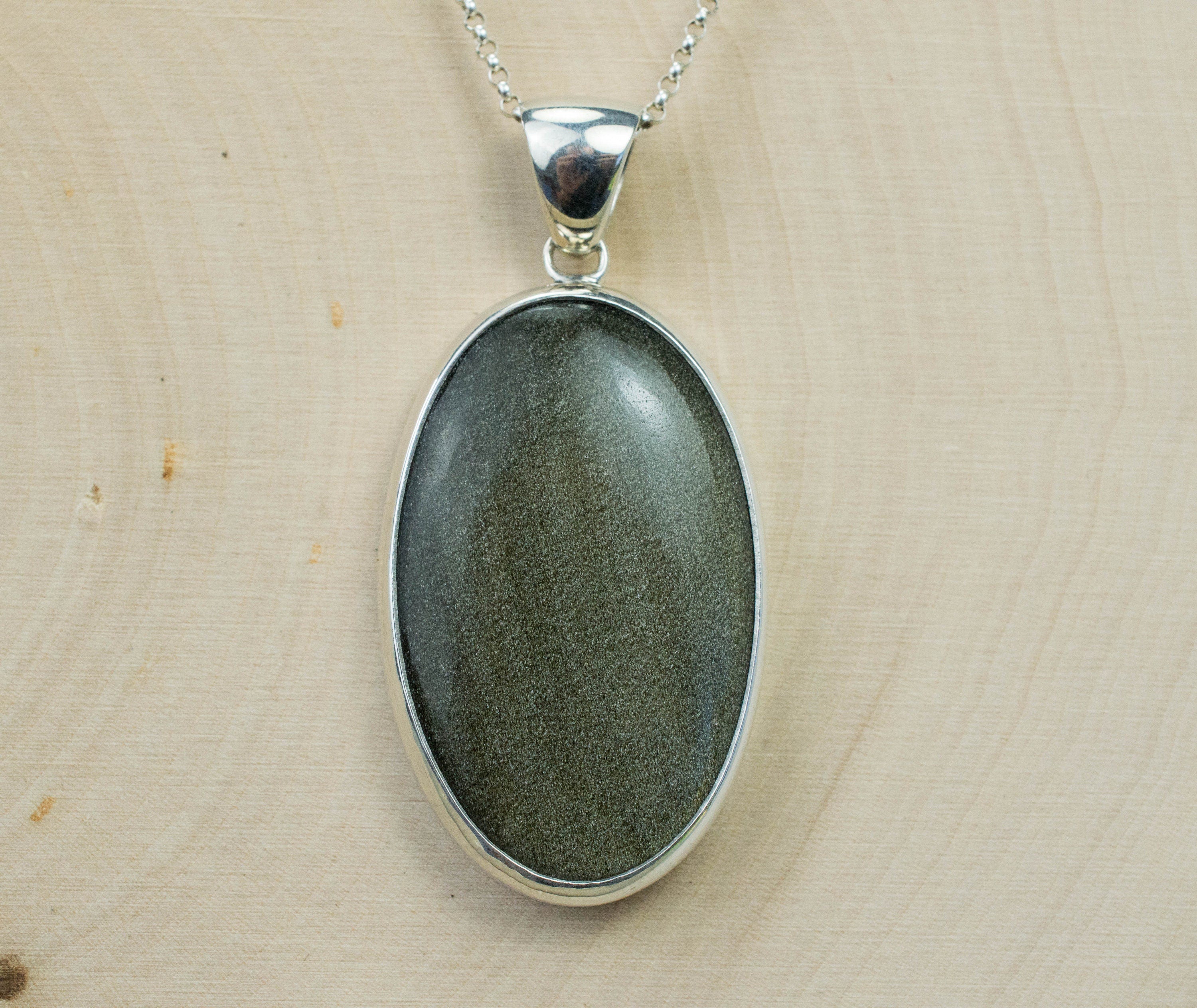 Obsidian Pendant; Genuine Untreated Mexico Gold Sheen Obsidian - Mark Oliver Gems