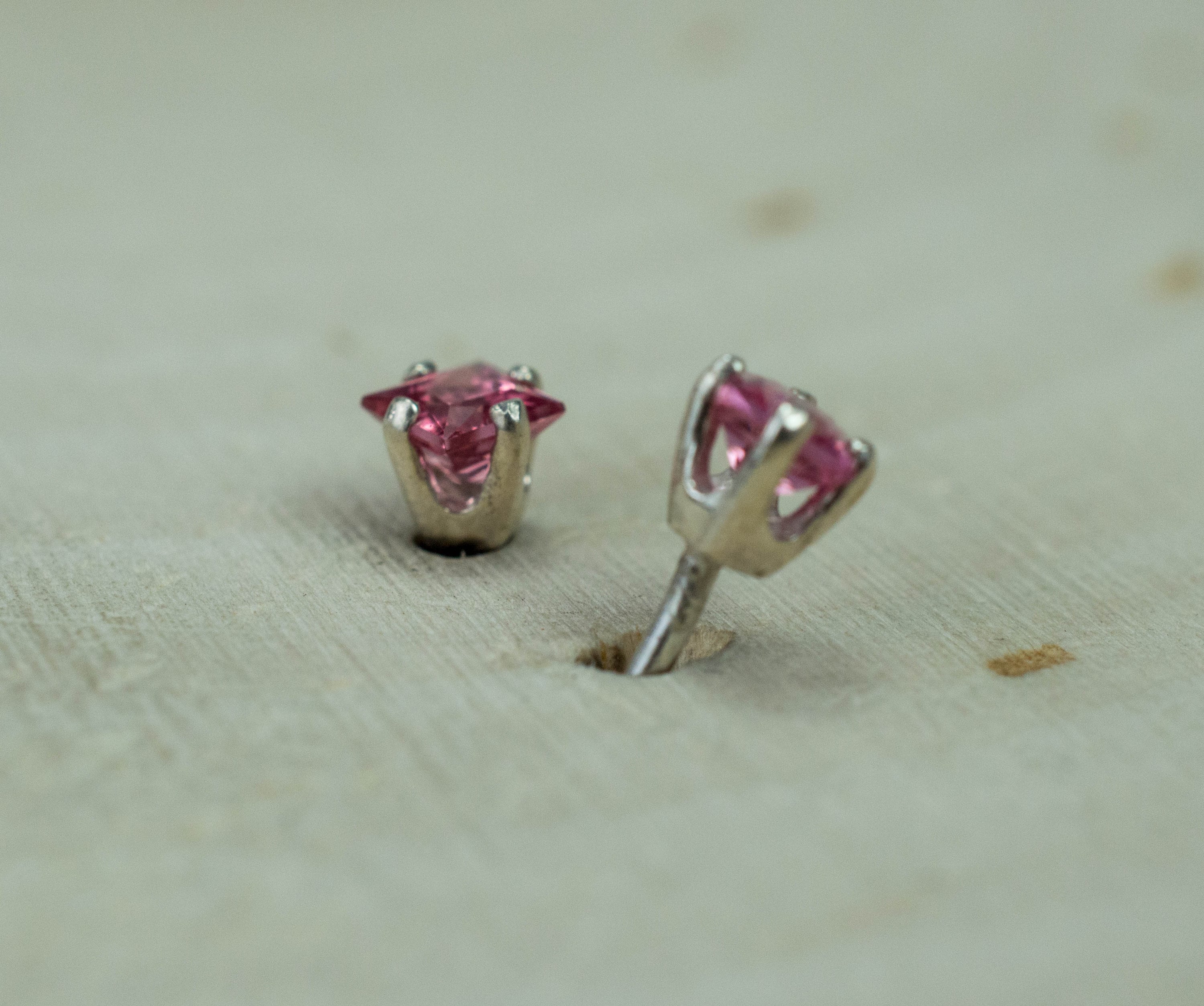 Pink Spinel Earrings; Natural Untreated Vietnam Spinel; 0.530cts - Mark Oliver Gems