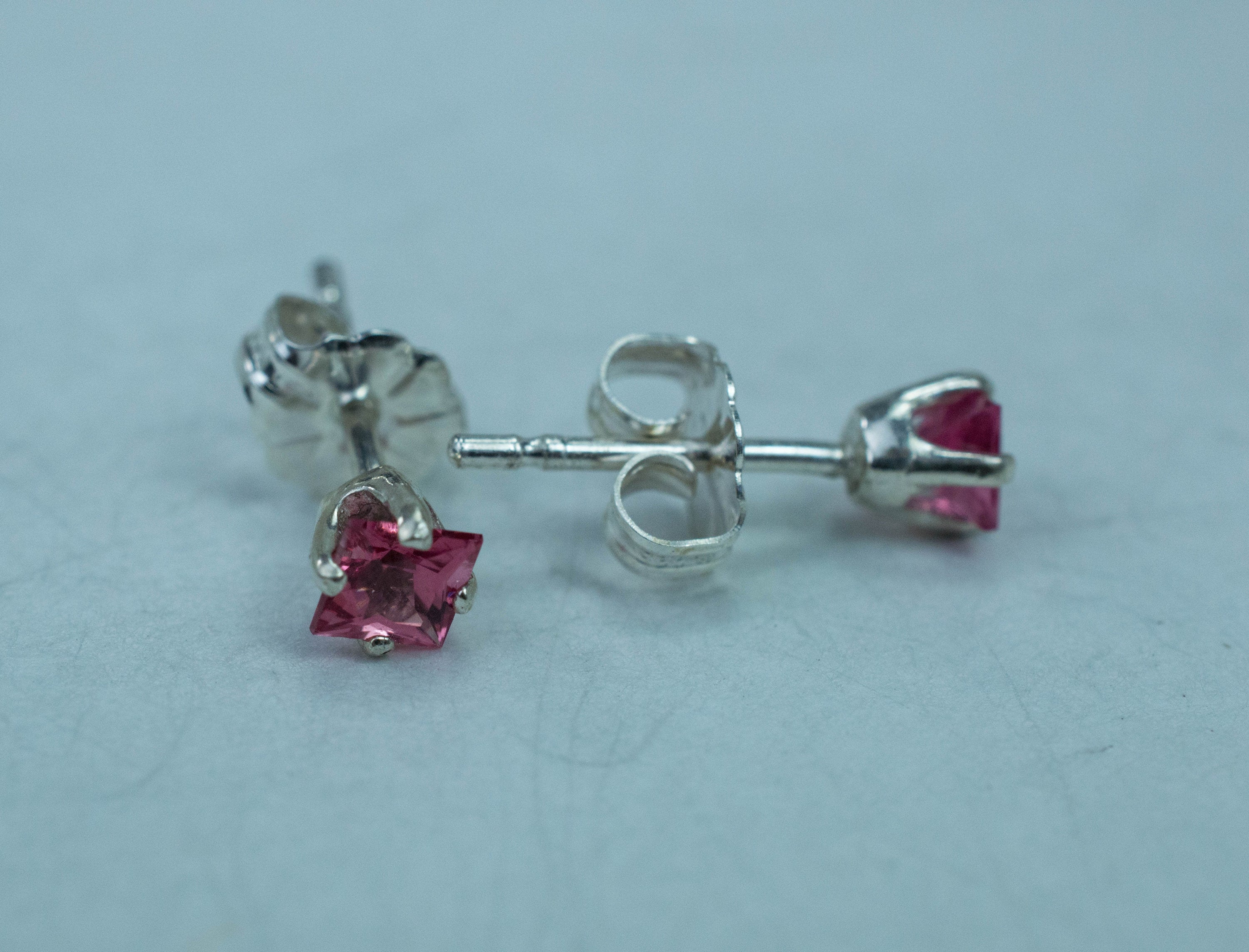 Pink Spinel Earrings; Natural Untreated Vietnam Spinel; 0.530cts - Mark Oliver Gems