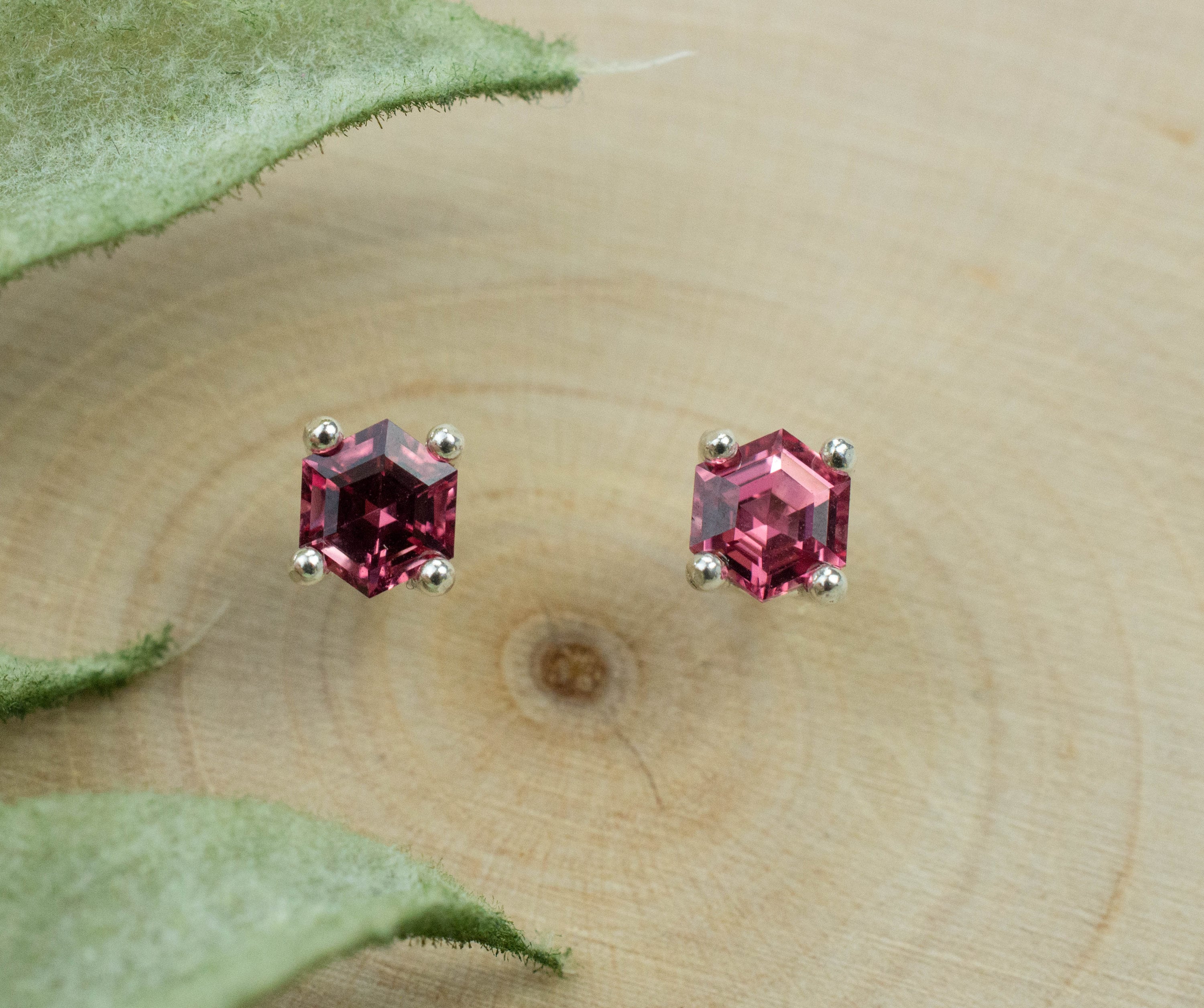 Pink Spinel Earrings; Natural Untreated Vietnam Spinel; 0.970cts - Mark Oliver Gems