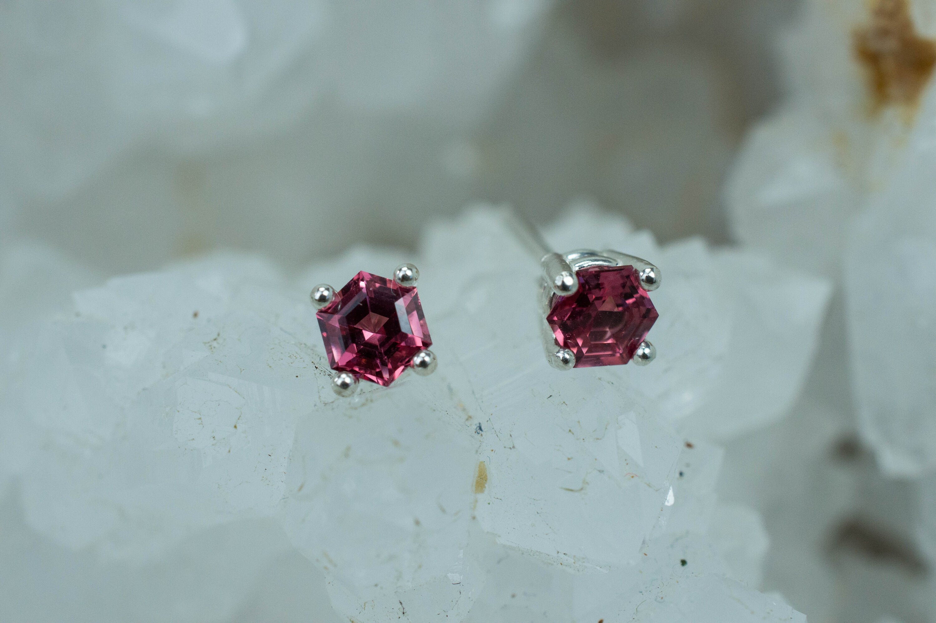 Pink Spinel Earrings; Natural Untreated Vietnam Spinel; 0.970cts - Mark Oliver Gems