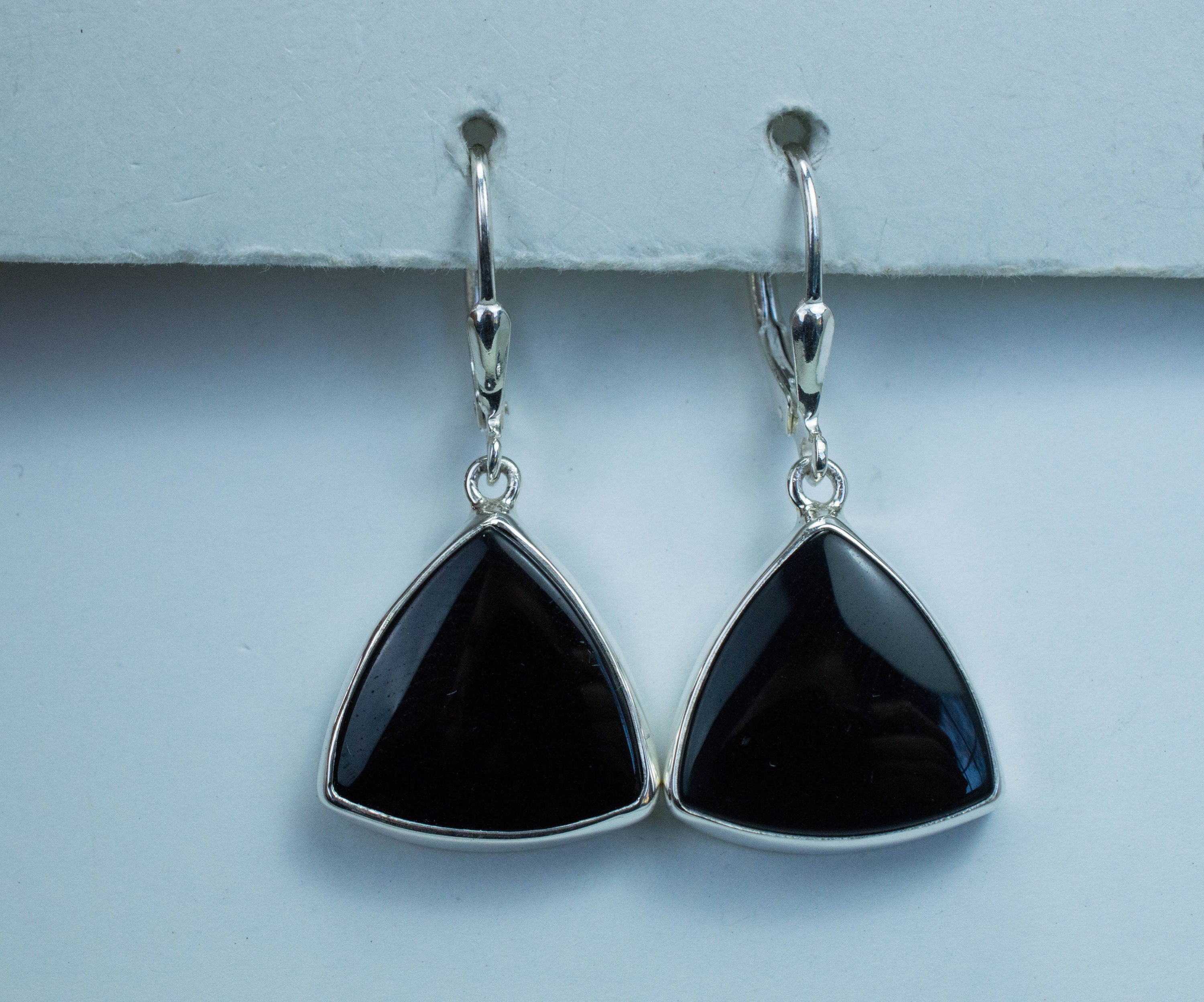 Black Onyx Earrings; Genuine Untreated USA Onyx - Mark Oliver Gems