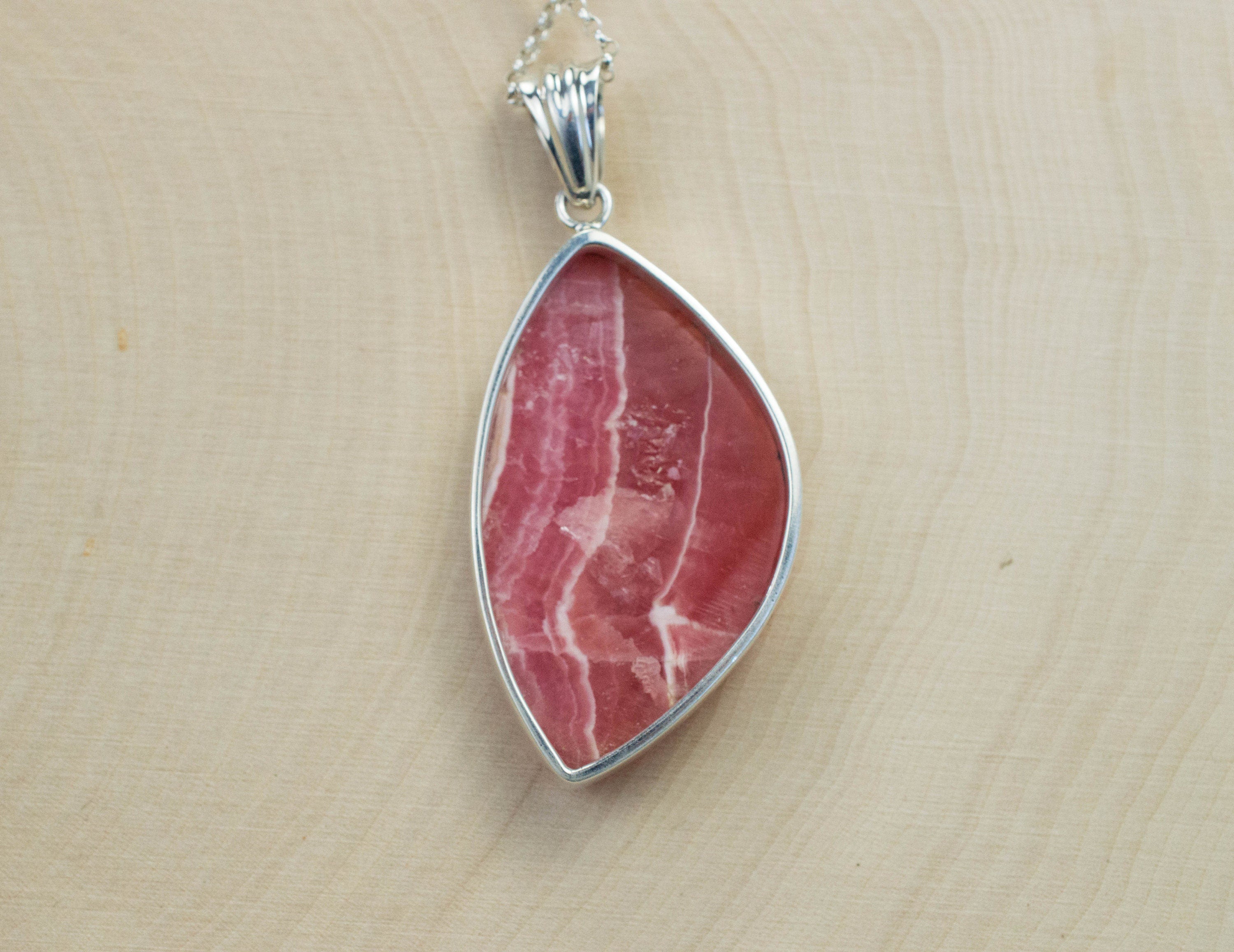 Rhodochrosite Pendant; Genuine Untreated Argentinian Rhodochrosite - Mark Oliver Gems