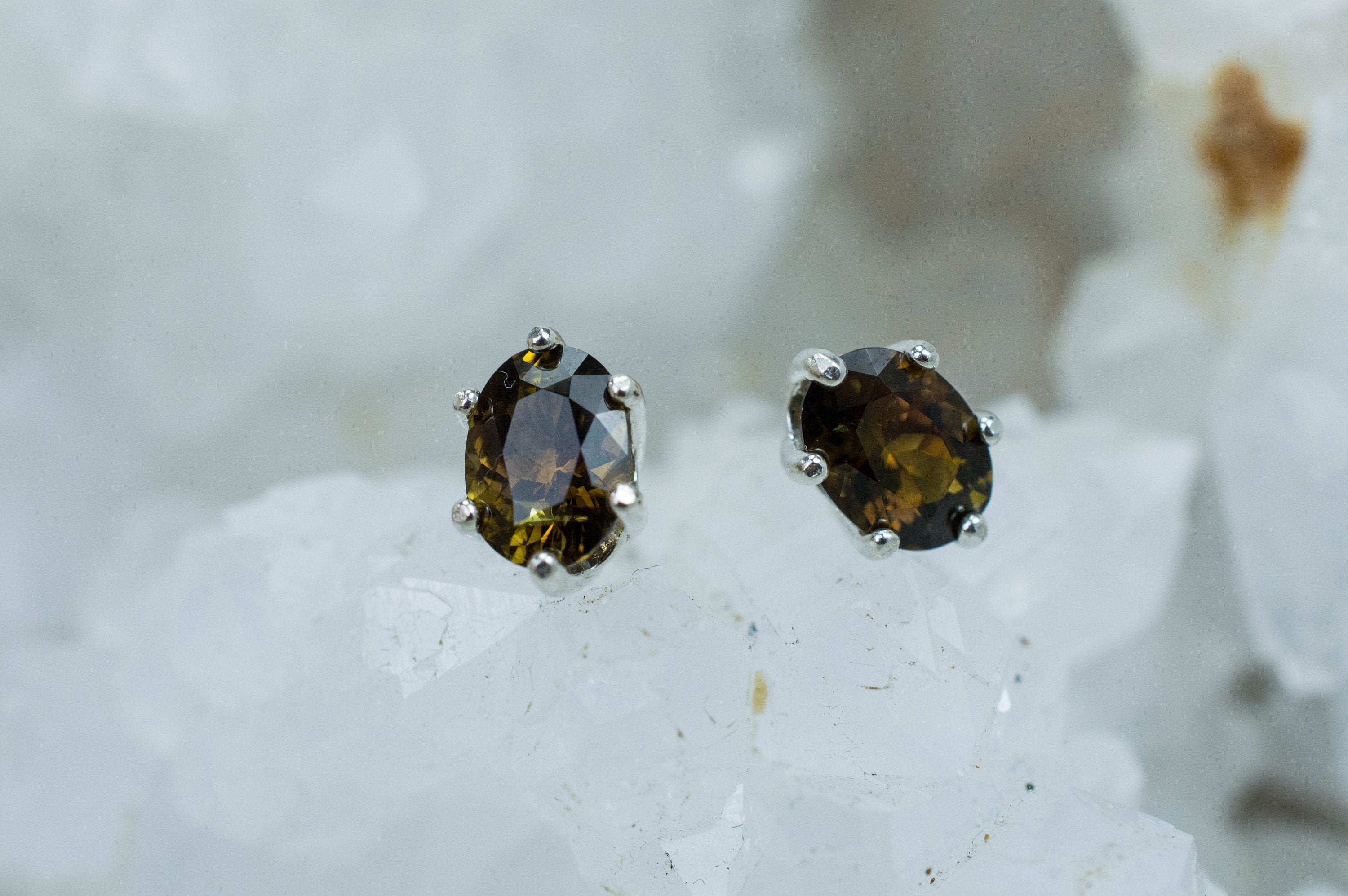 Clinozoisite Earrings, Genuine Untreated Pakistan Clinozoisite; 1.640cts - Mark Oliver Gems