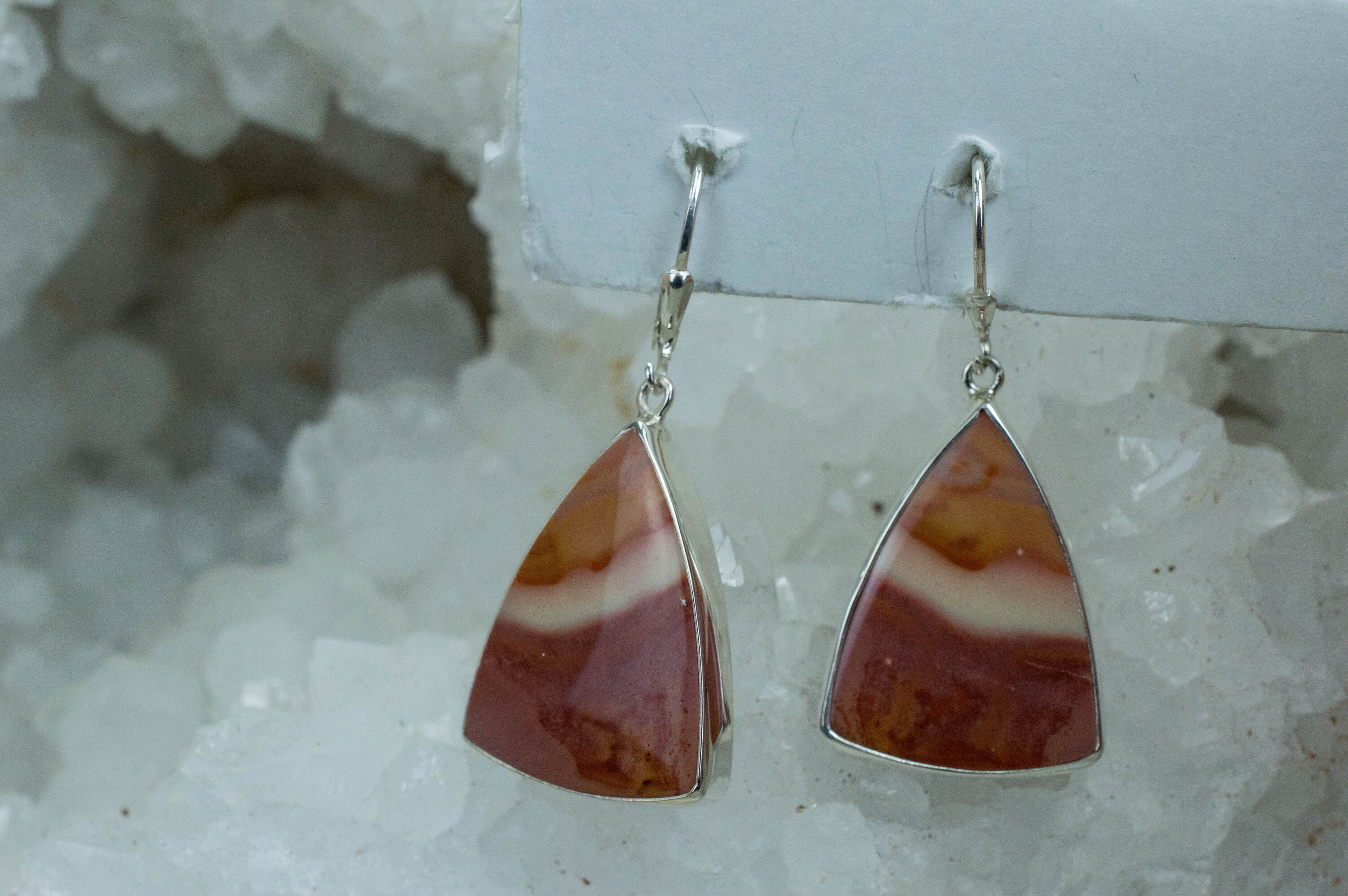 Banded Agate Earrings; Genuine Untreated Brazil Agate - Mark Oliver Gems